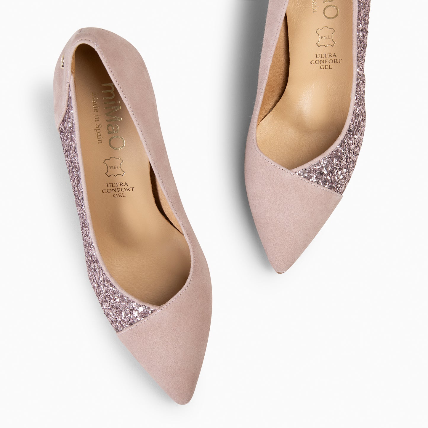 GLAM NIGHT– ZAPATOS ELEGANTES DE TACÓN ALTO CON GLITTER ROSA