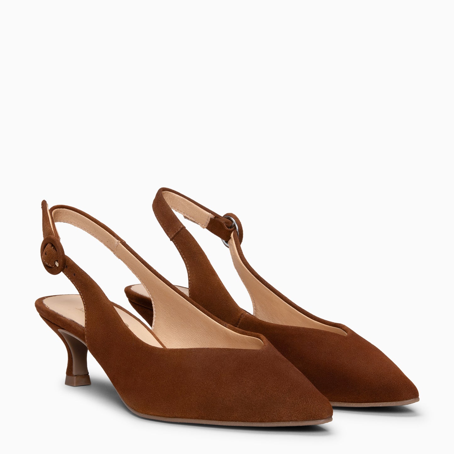 CARMEN – Zapatos de Tacón acampanado MARRON