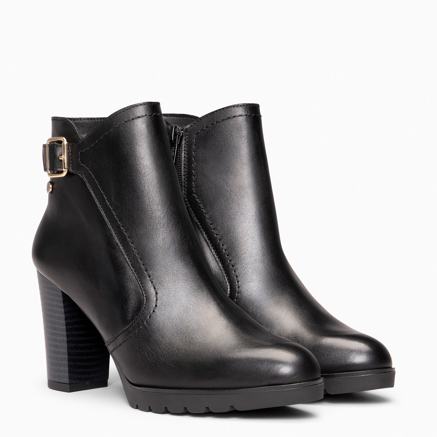 OLI – Botines de tacón alto con hebilla decorativa NEGRO