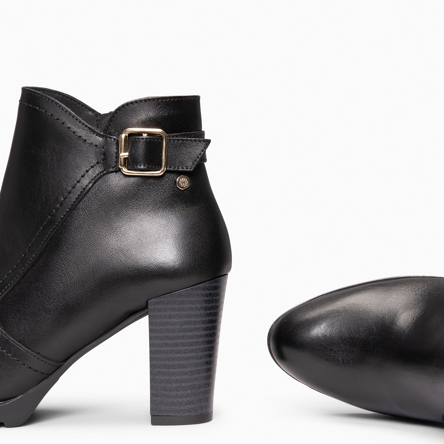 OLI – Botines de tacón alto con hebilla decorativa NEGRO