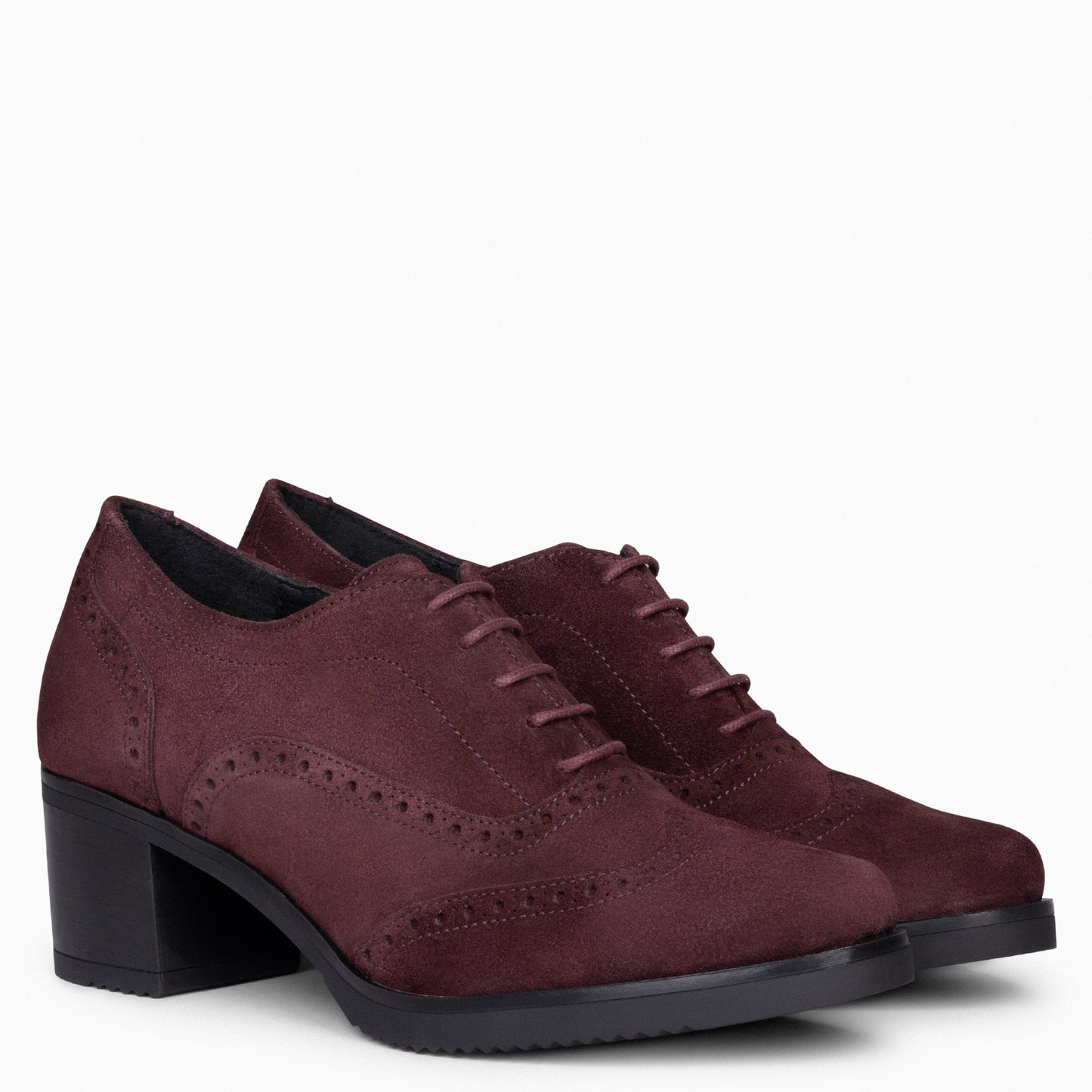 OXFORD – Blucher feminino com salto BORGONHA