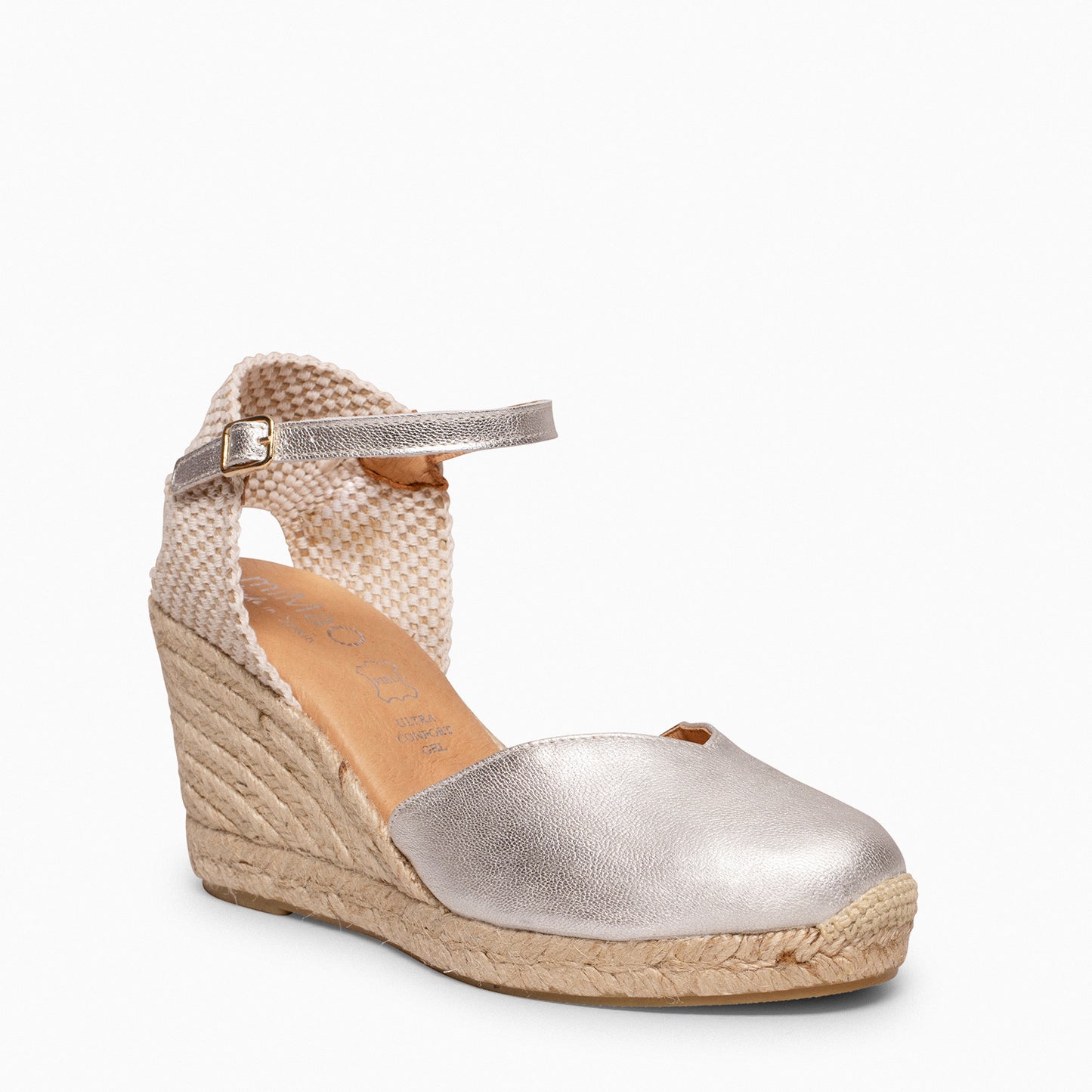 NERJA – Cuñas altas de esparto PLATA