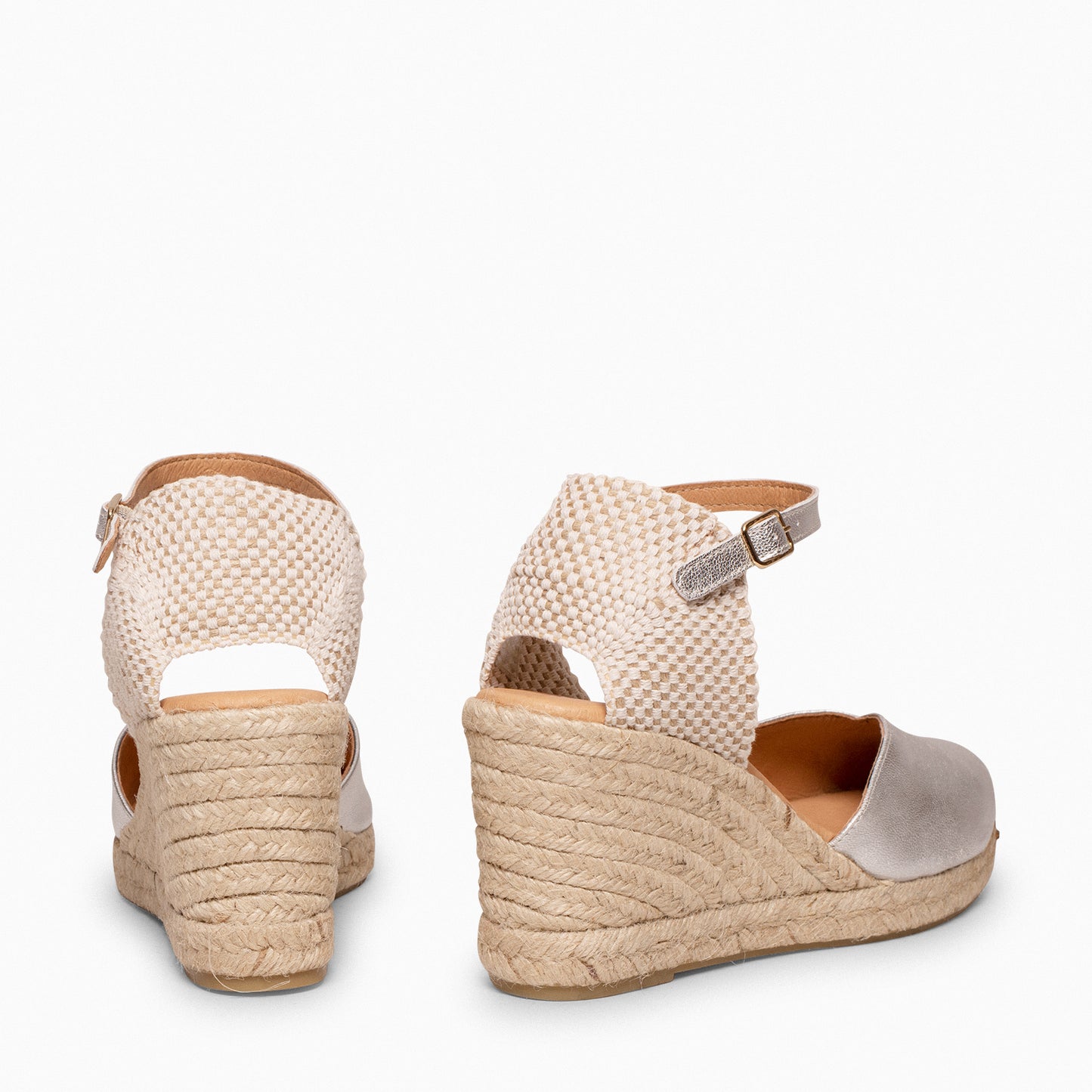 NERJA – Cuñas altas de esparto PLATA