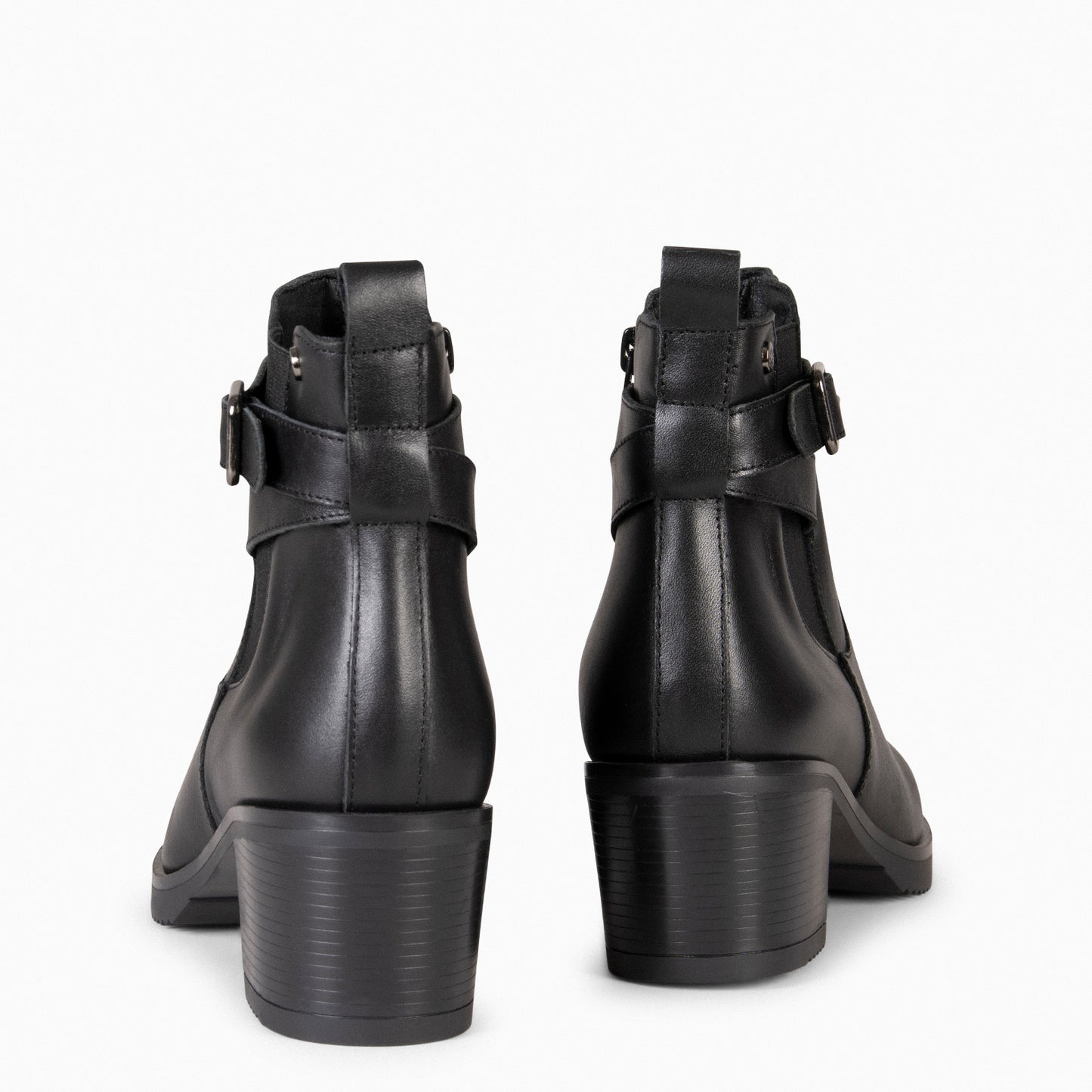 LEMMY - Bottines en cuir nappa pour femme NOIR