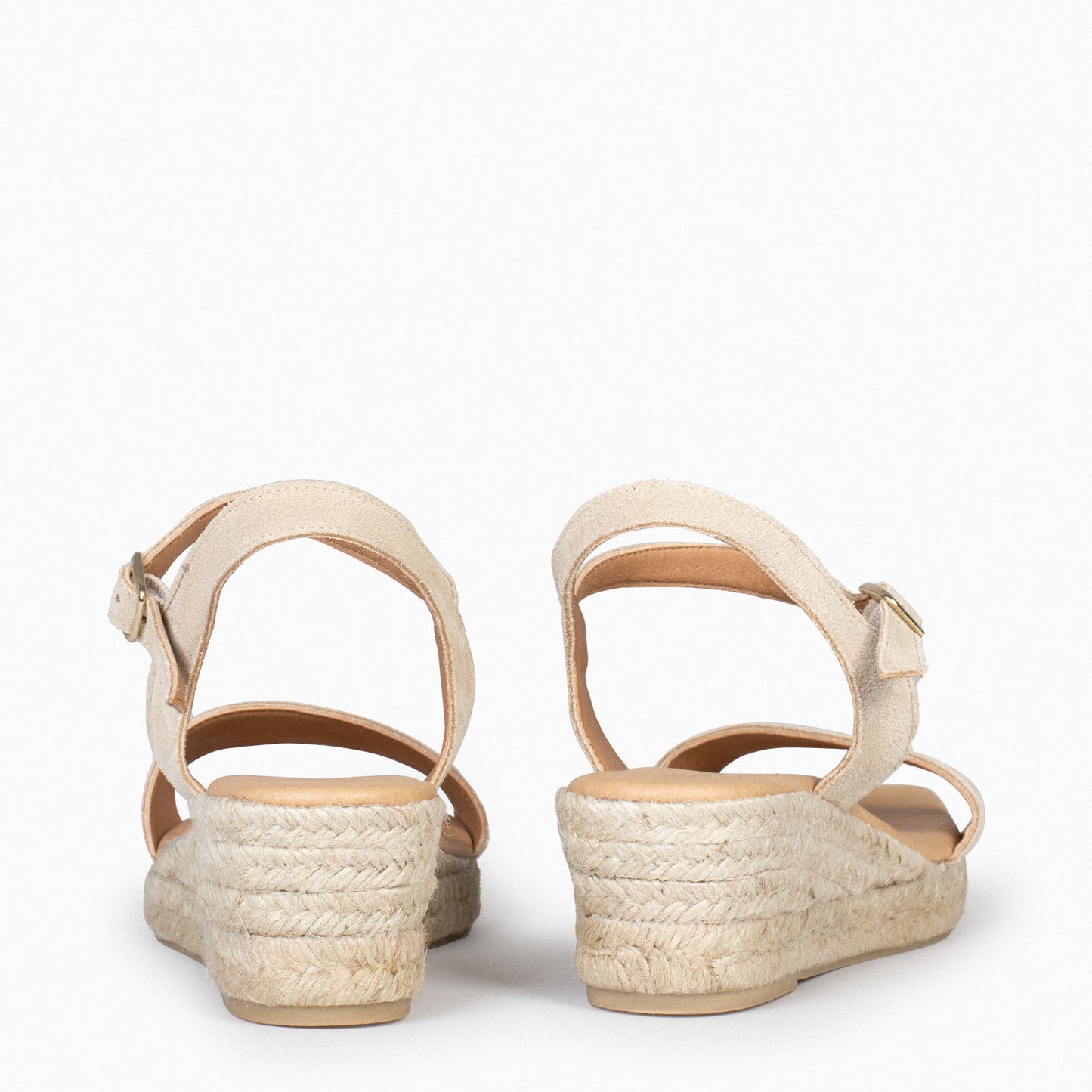 JEREZ – Sandalias de esparto y piel BEIGE