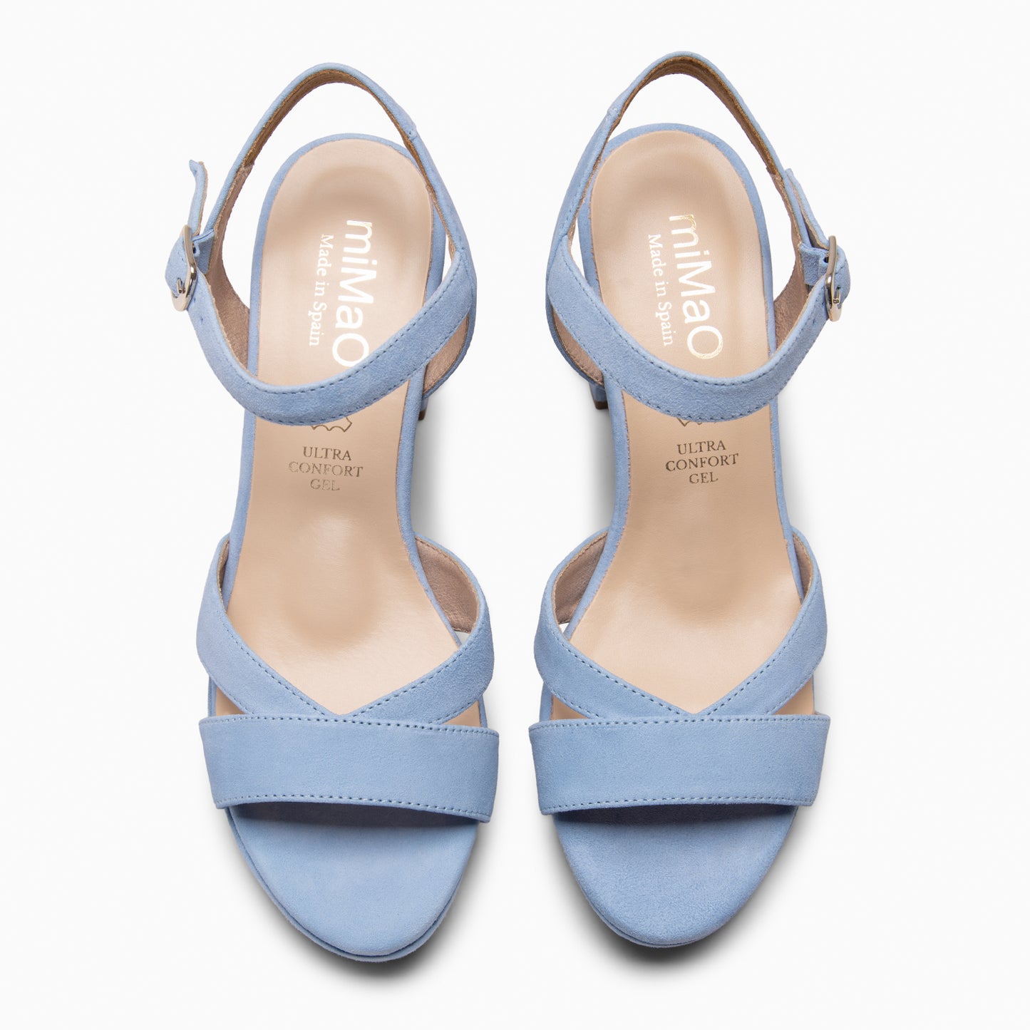 PARIS – Sandalias de fiesta con tacón alto y plataforma AZUL CLARO