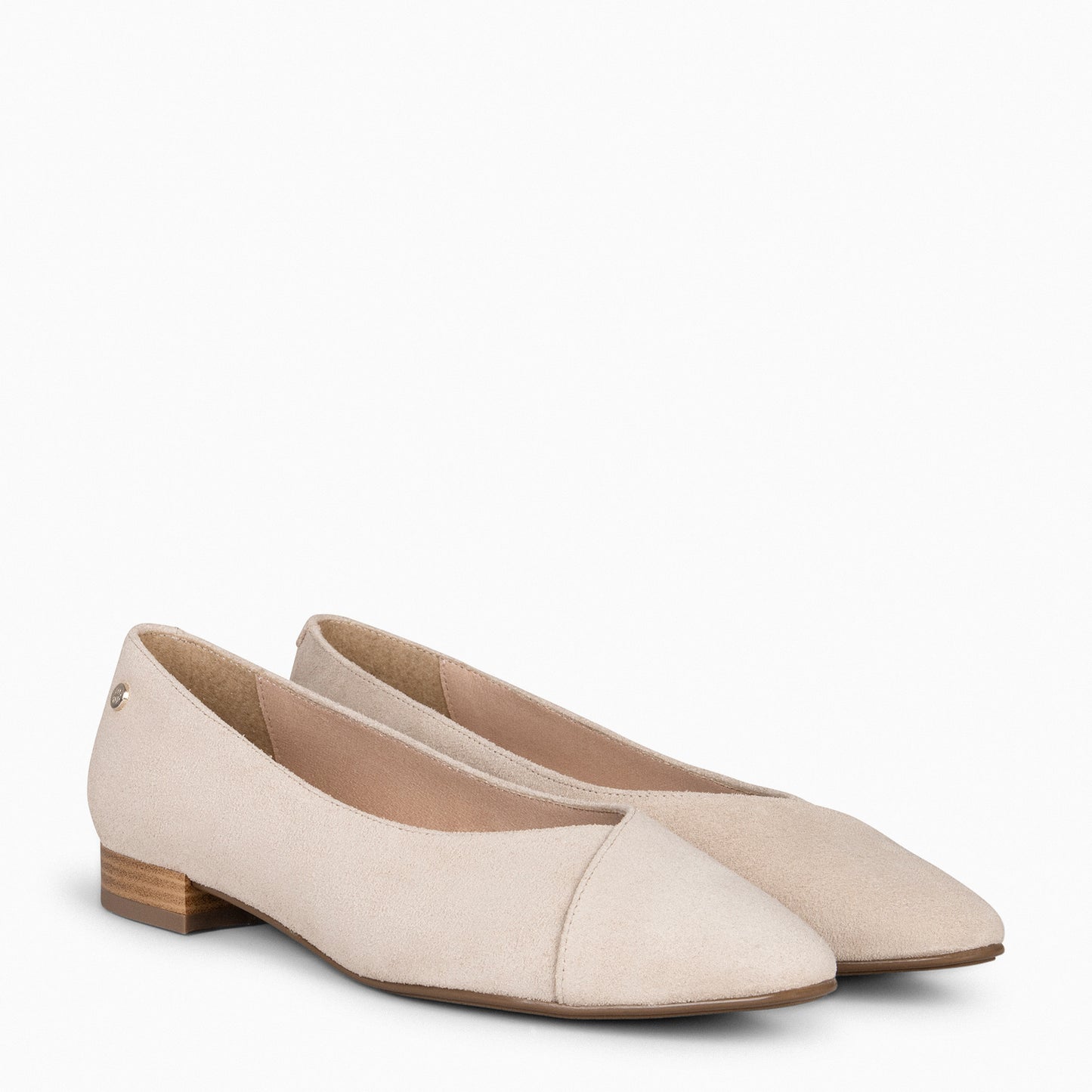 MARIE - Chaussures à talons bas bout pointu BEIGE