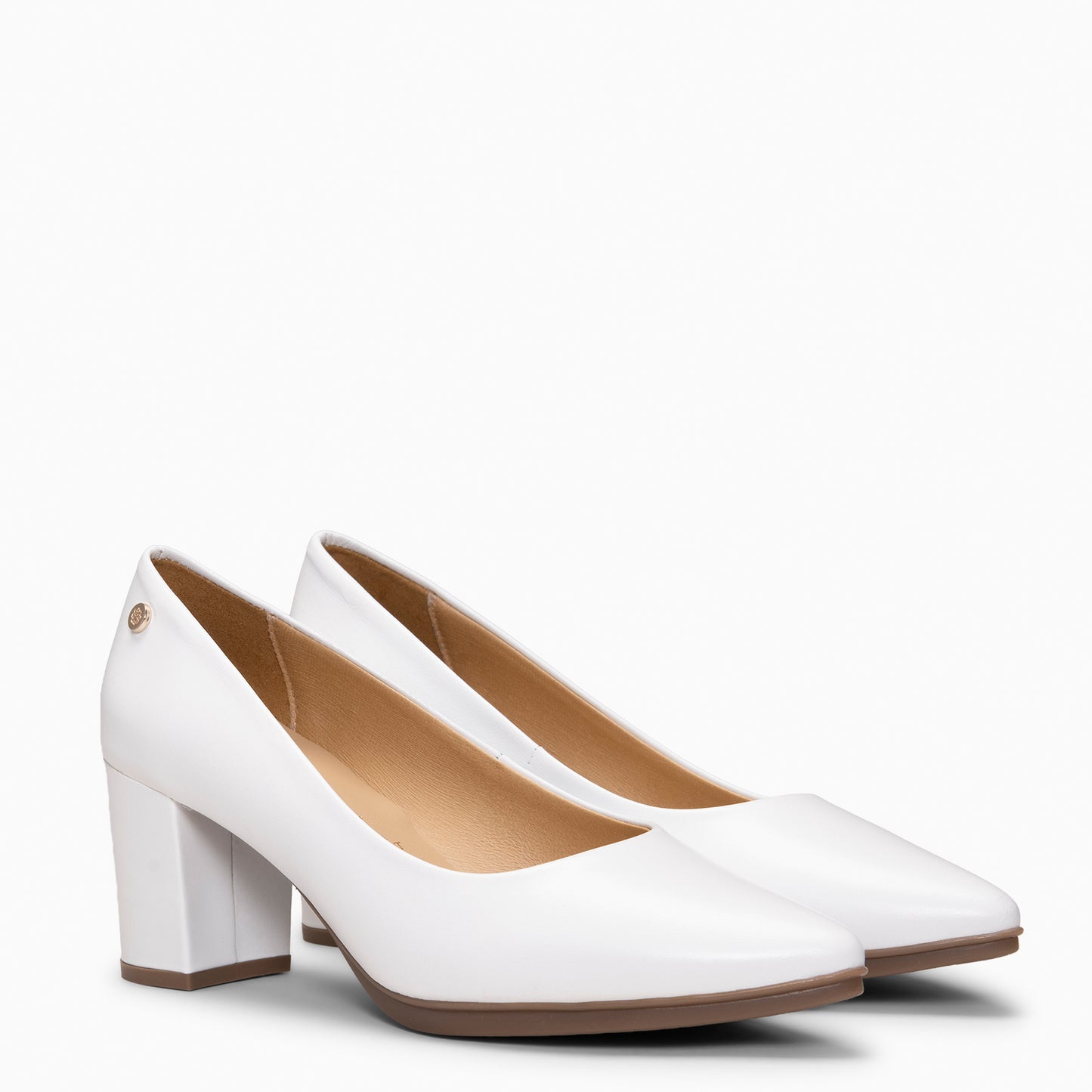 URBAN S SALON - Zapatos de tacón medio de napa BLANCO