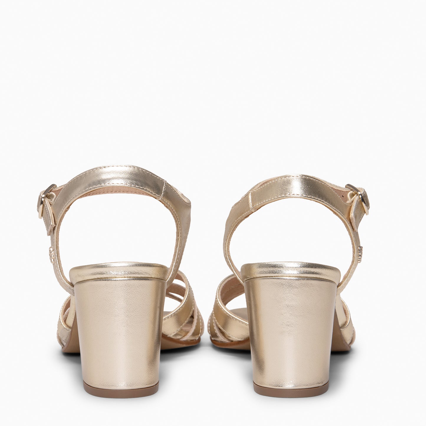 MUSA – Sandalias de Tacón ancho PLATINO