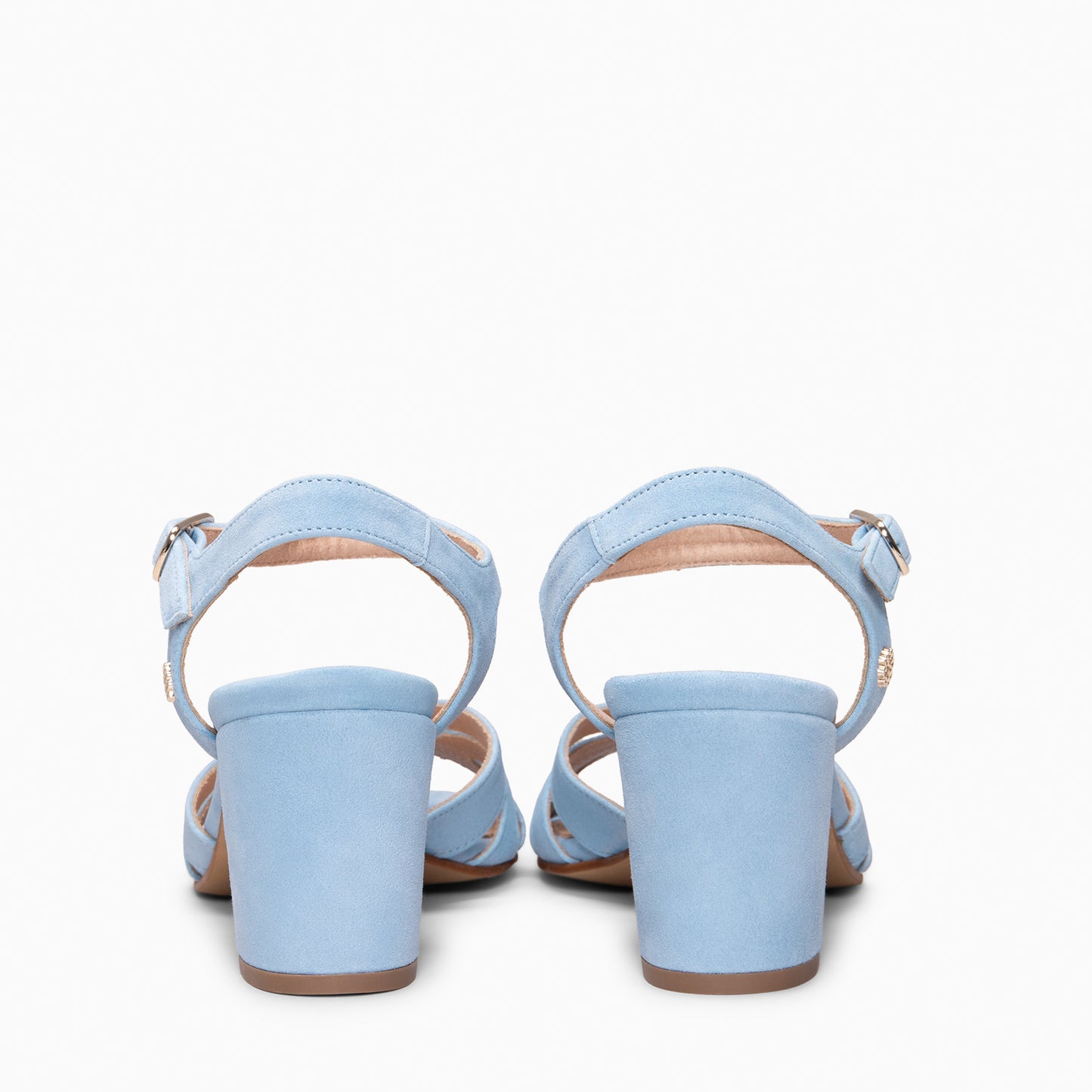 MUSA – Sandalias de Tacón ancho AZUL CLARO
