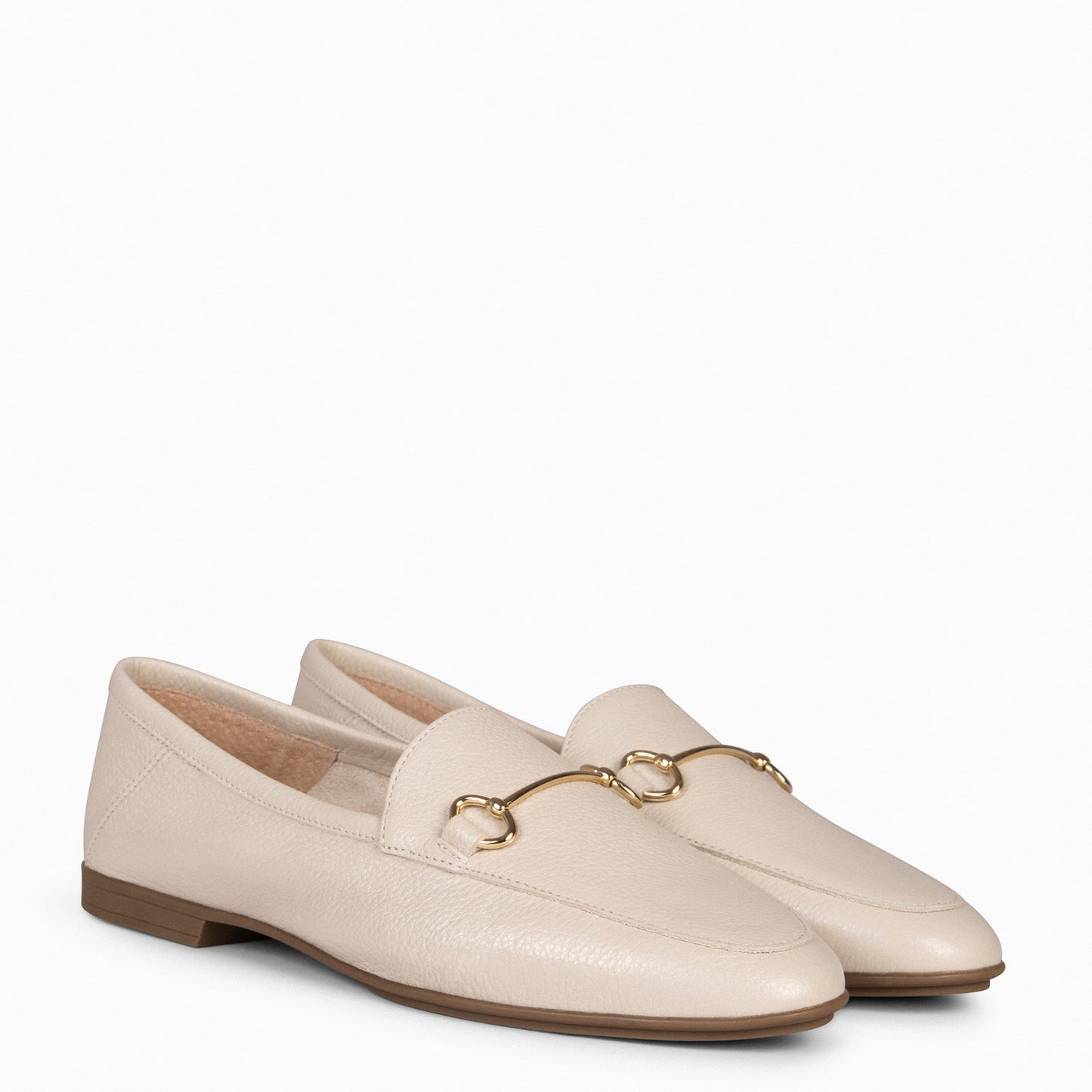 STYLE – Mocasines planos con adorno metalizado BEIGE