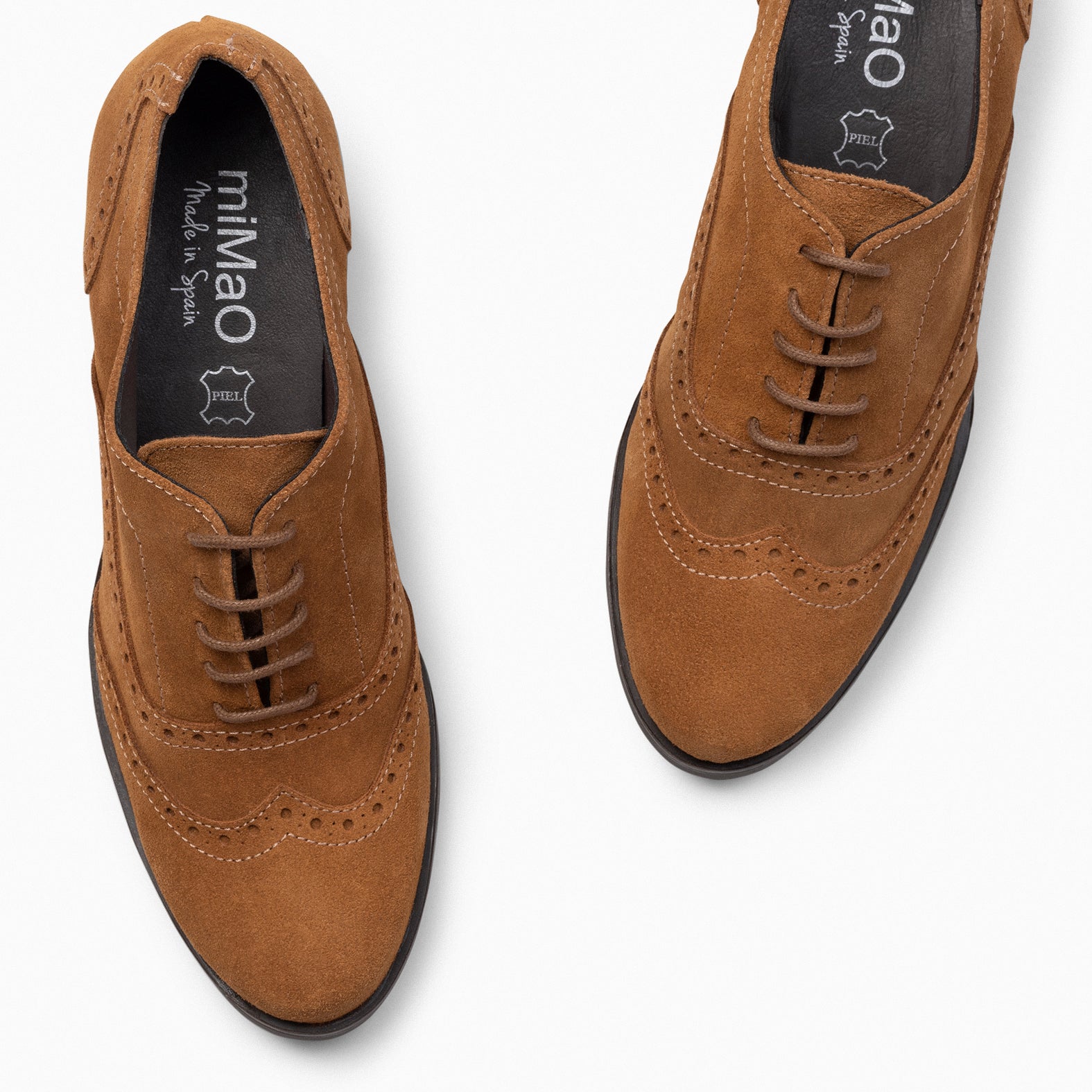 OXFORD Blucher de mujer con tacon CAMEL