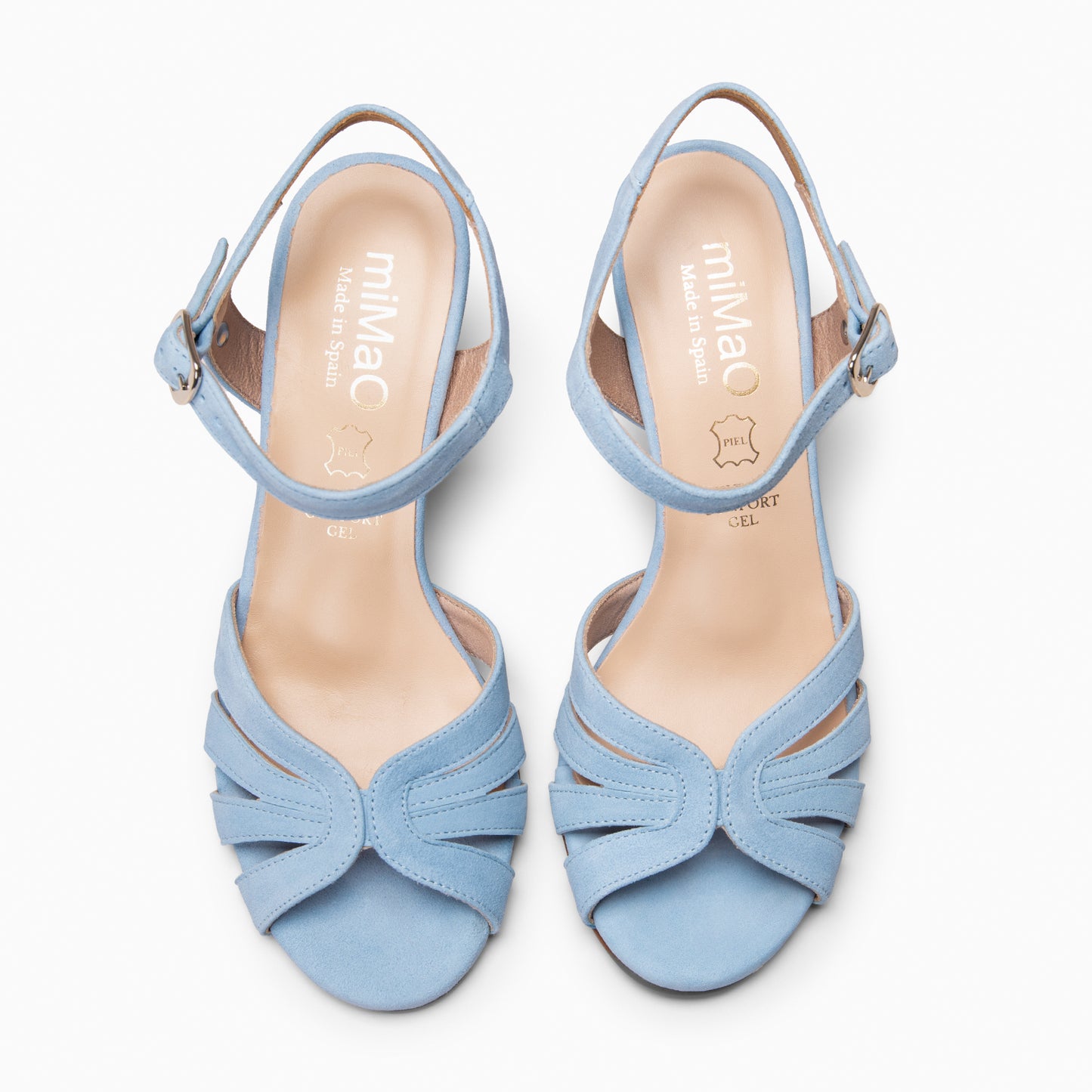 MUSA – Sandalias de Tacón ancho AZUL CLARO