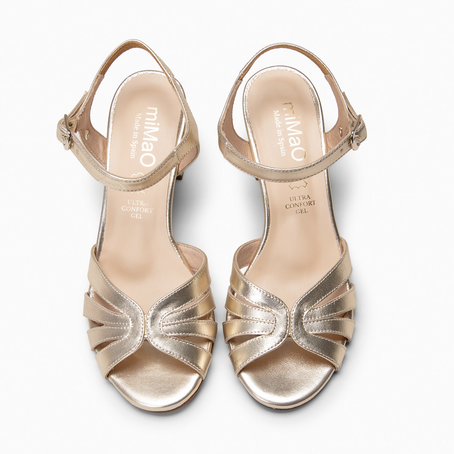 MUSA – Sandalias de Tacón ancho PLATINO