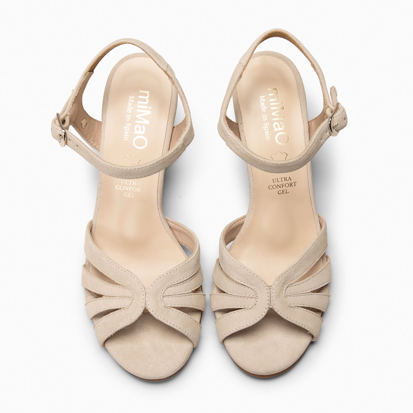 MUSA – Sandalias de Tacón ancho BEIGE
