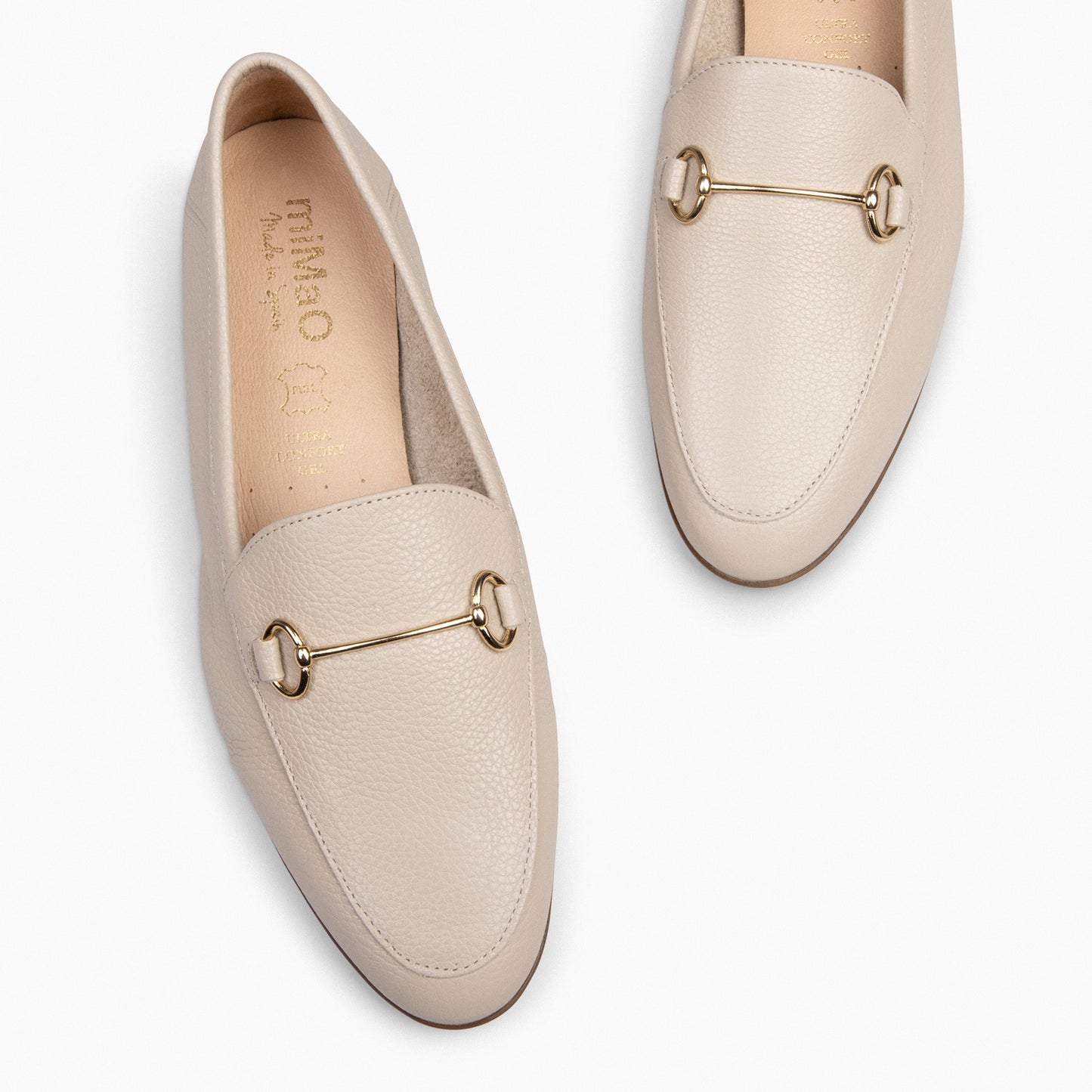 STYLE – Mocasines planos con adorno metalizado BEIGE