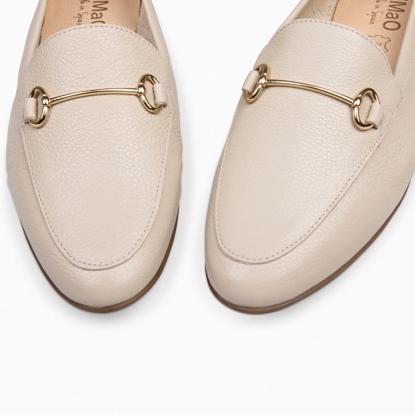 STYLE – Mocasines planos con adorno metalizado BEIGE