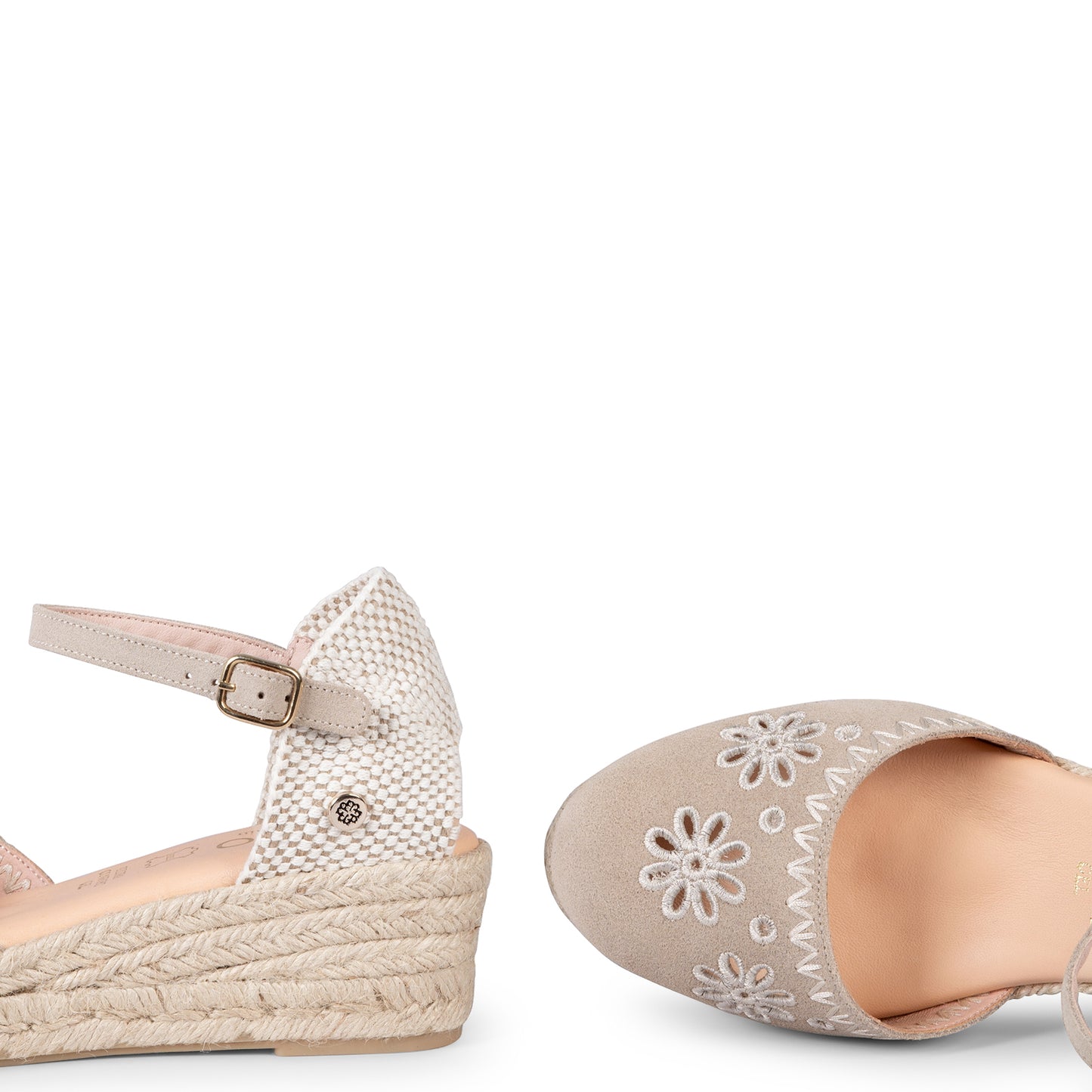 CASARES XS - Cuña bajo de esparto BEIGE