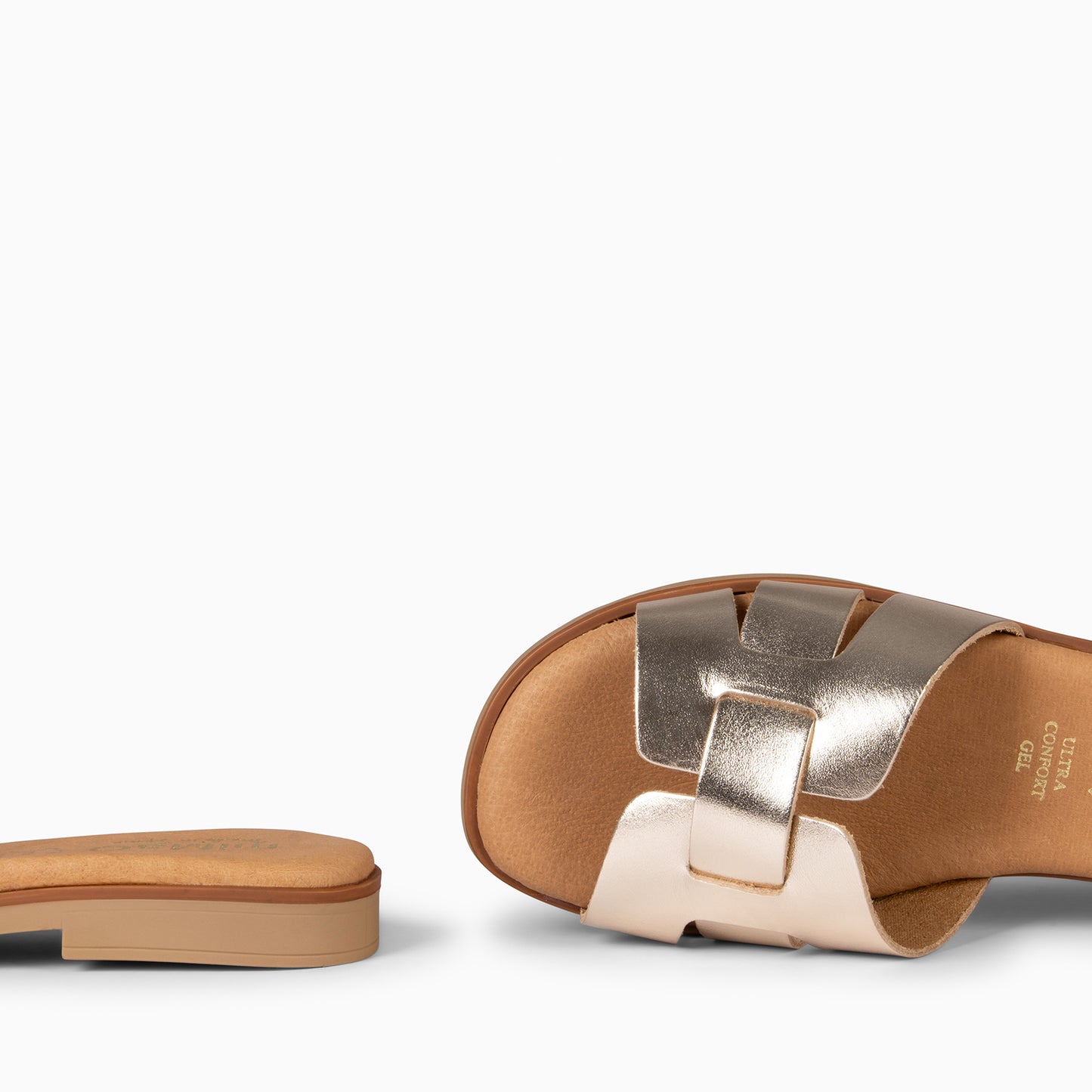 SIWA - Sandalia de piel PLATINO