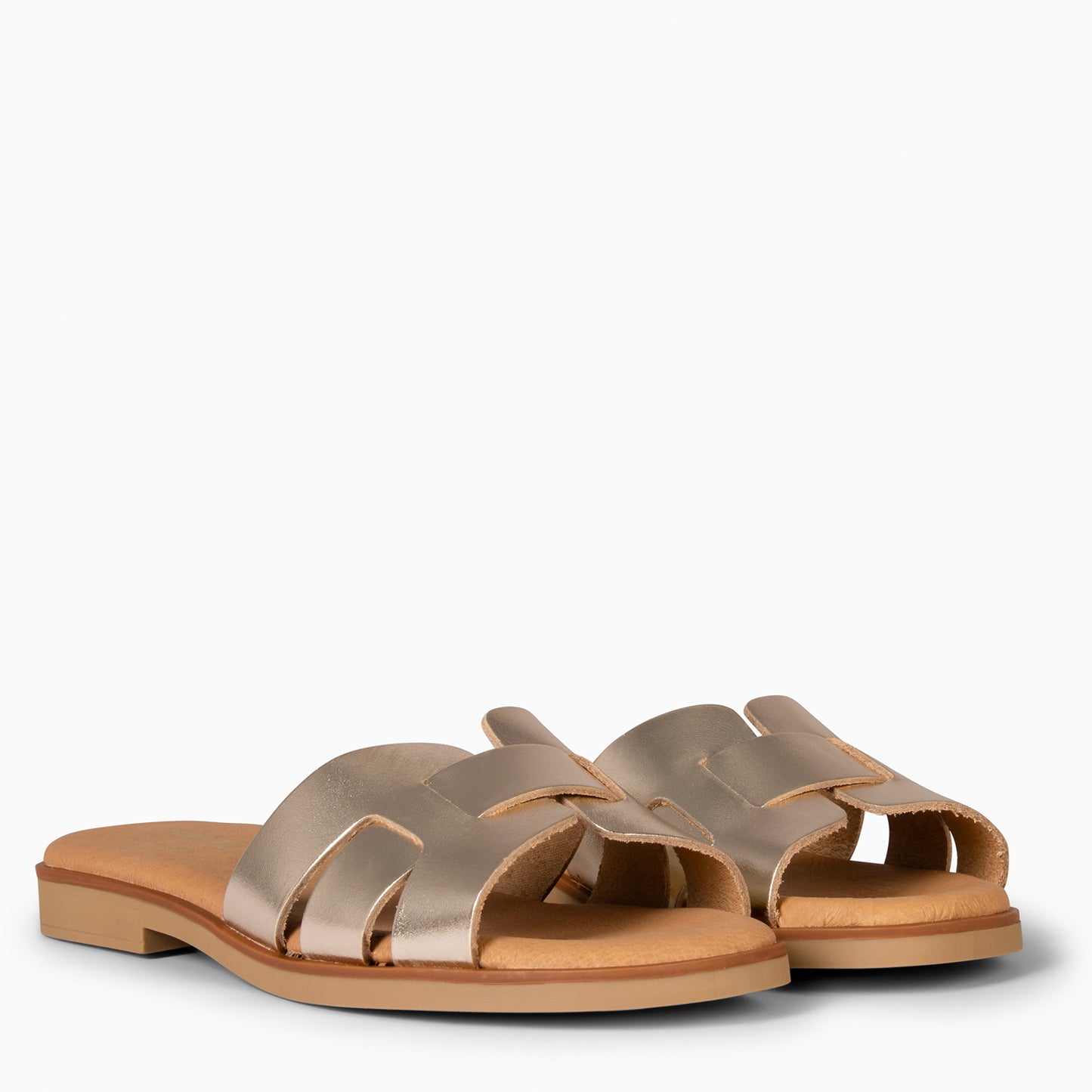 SIWA - Sandalia de piel PLATINO