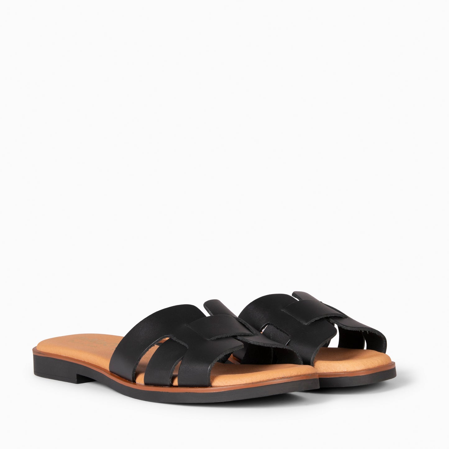 SIWA - Sandalia de piel NEGRO