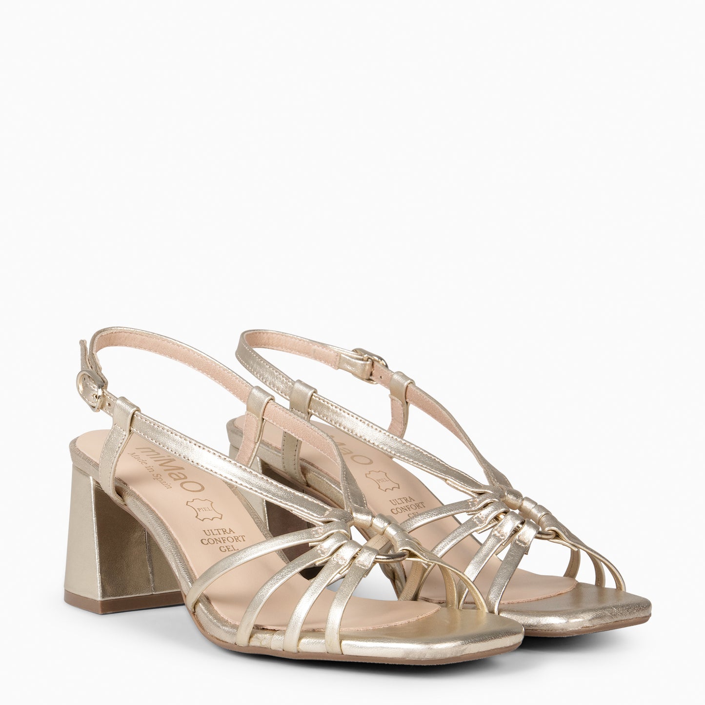 SOLEIL - Sandalias de tacón PLATINO