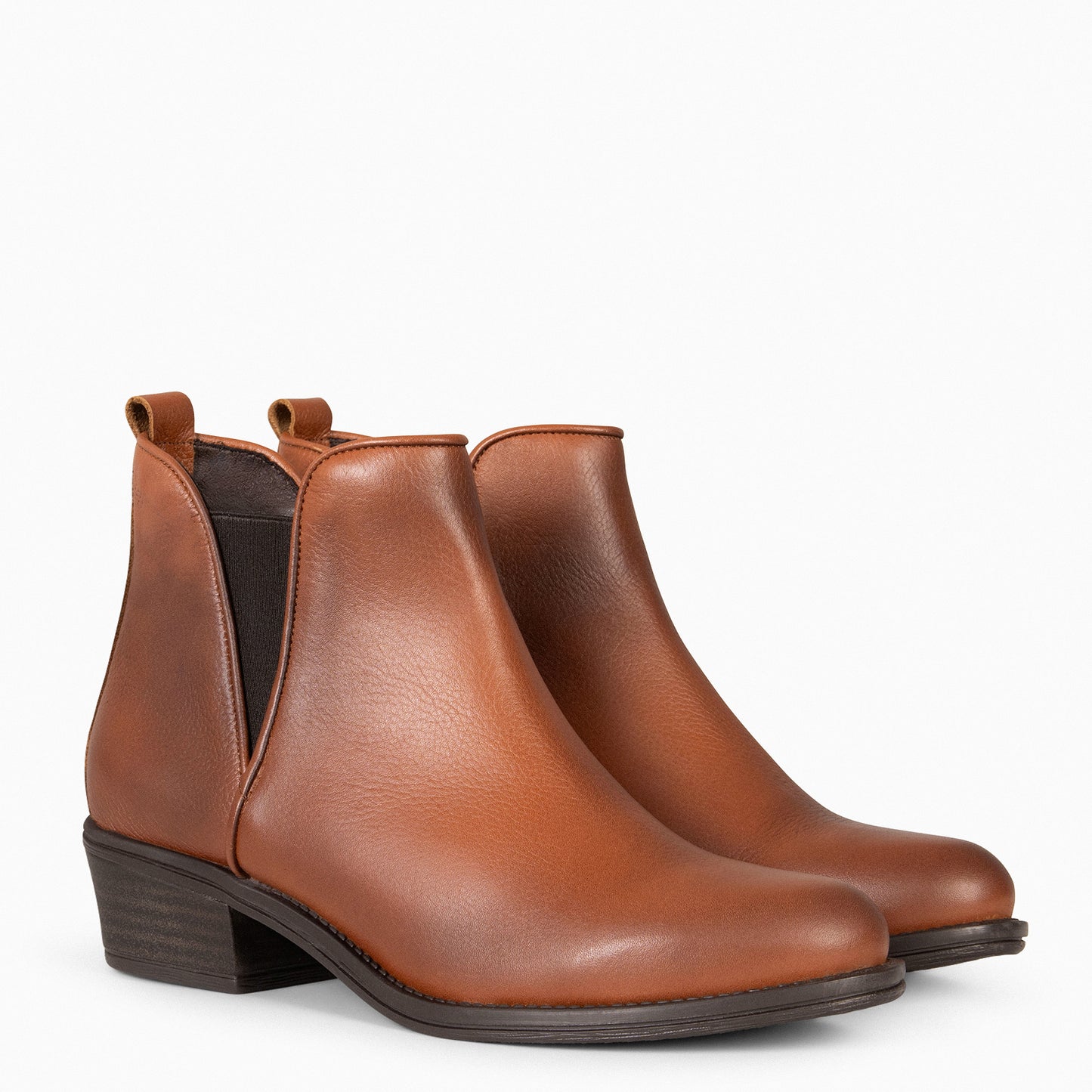 BASIC – Bottines à petit talon MARRON