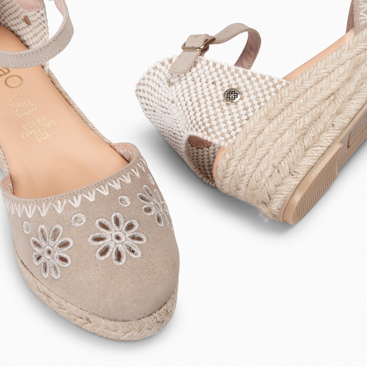 CASARES XS - Cuña bajo de esparto BEIGE