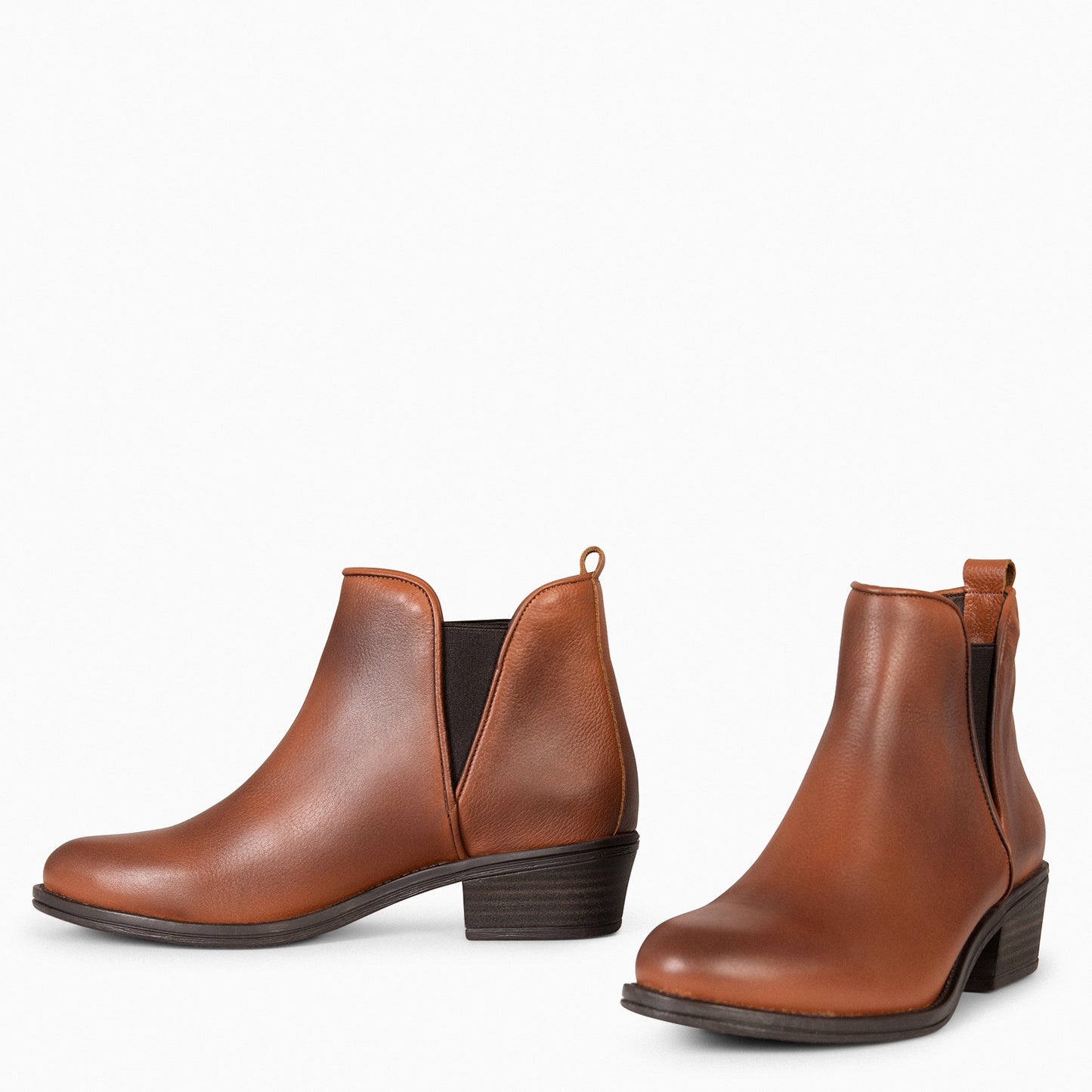 BASIC – Bottines à petit talon MARRON