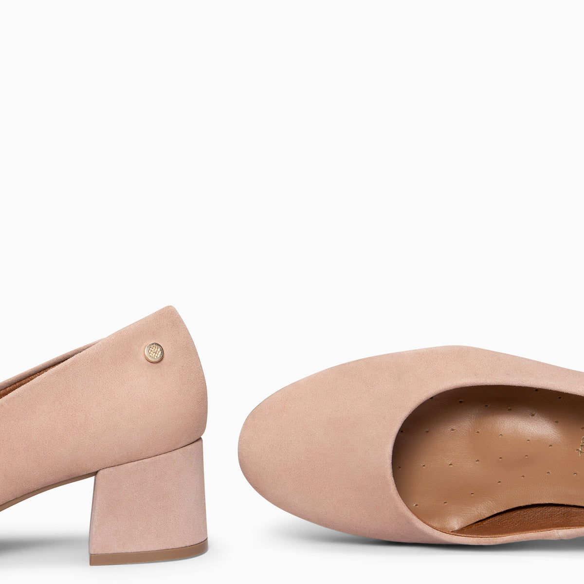 URBAN REDONDO - Zapatos de tacón de ante NUDE
