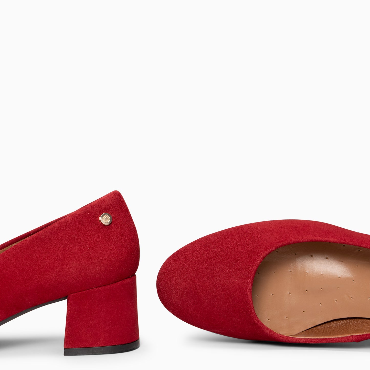 URBAN REDONDO - Zapatos de tacón bajo de ante en GRANATE