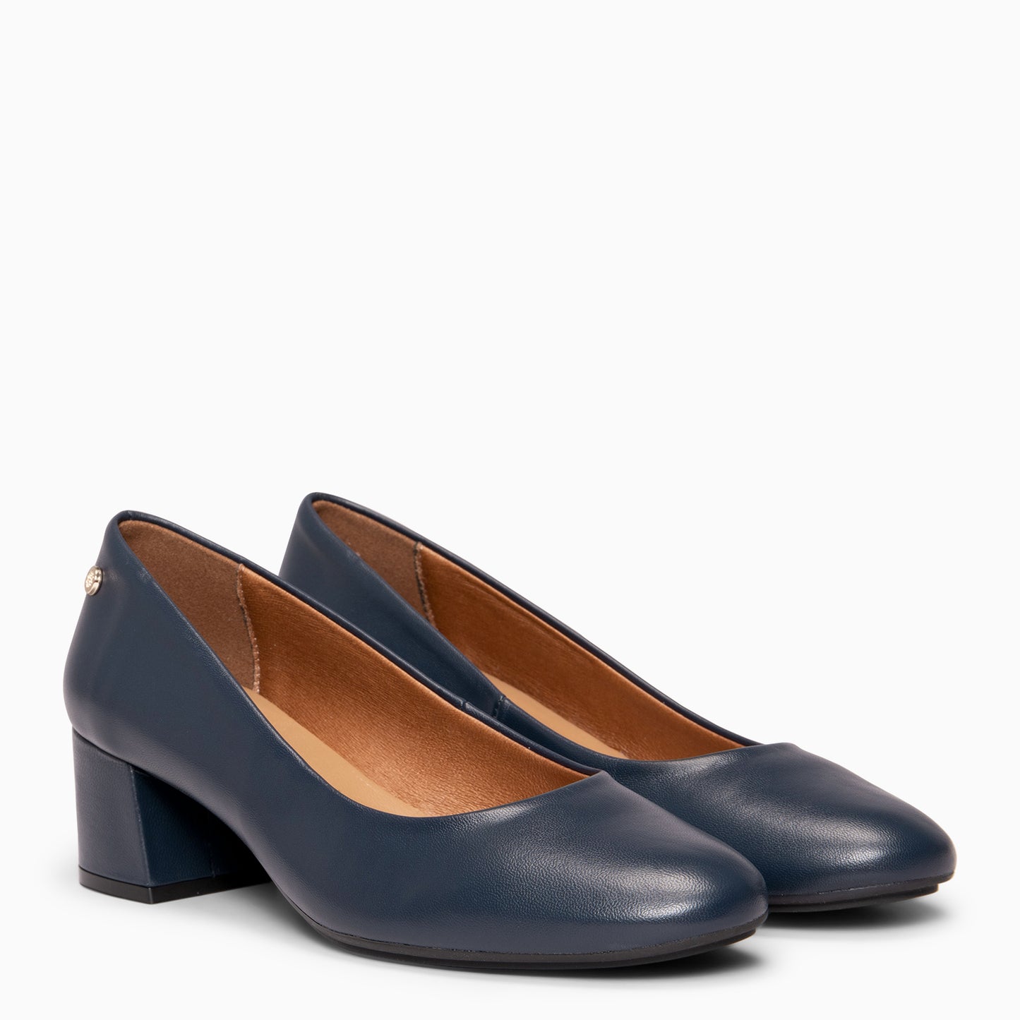 URBAN REDONDO SALÓN – Zapatos de tacón bajo de napa MARINO