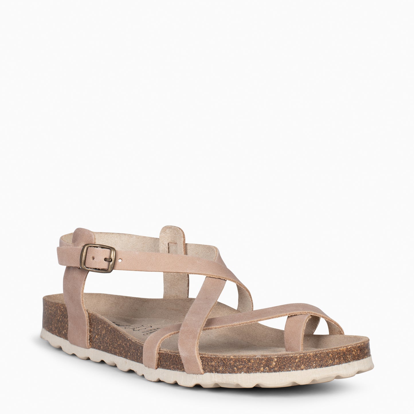 BOHEMIAN – Sandalias BIO con pulsera de dedo TAUPE