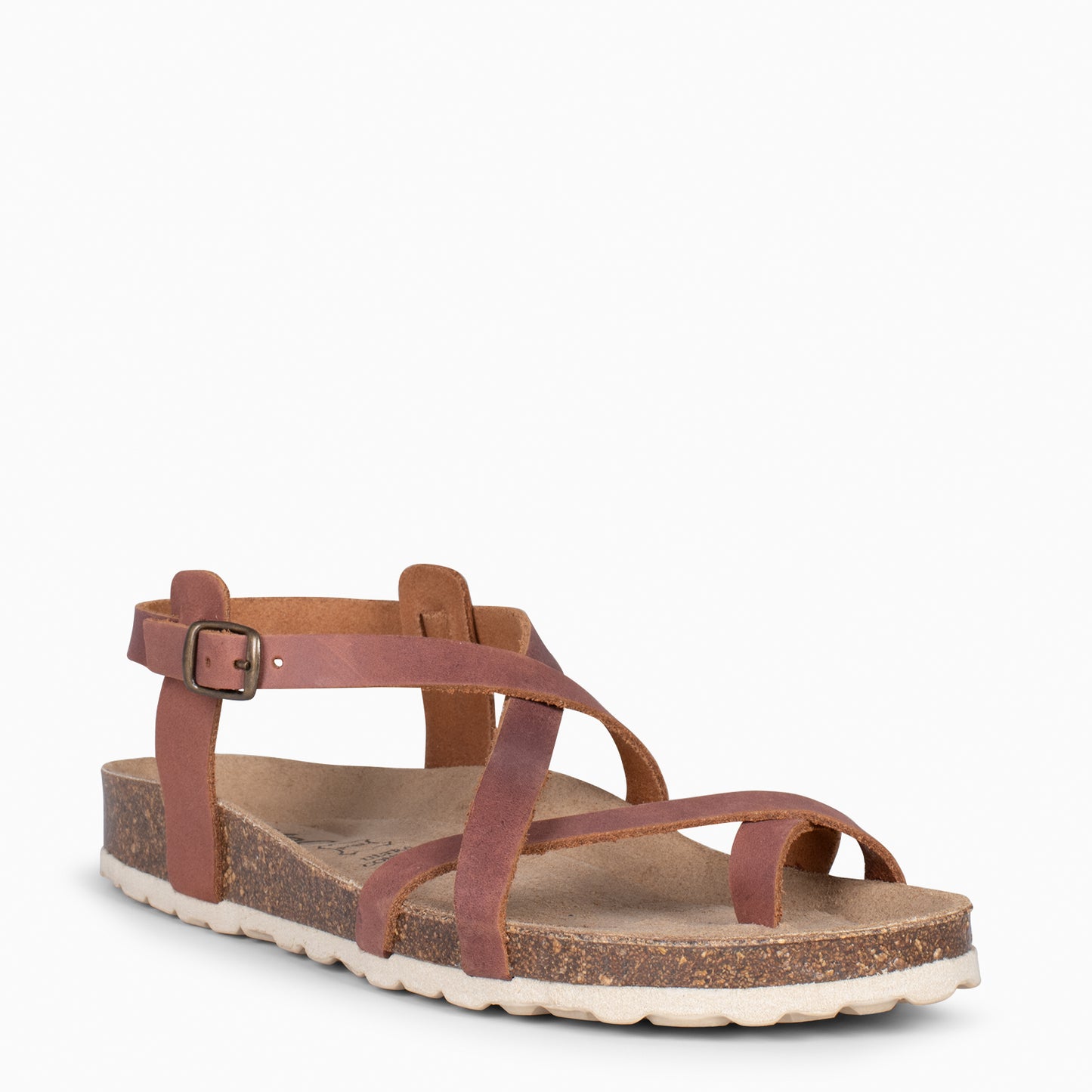 BOHEMIAN – Sandalias BIO con pulsera de dedo CAMEL