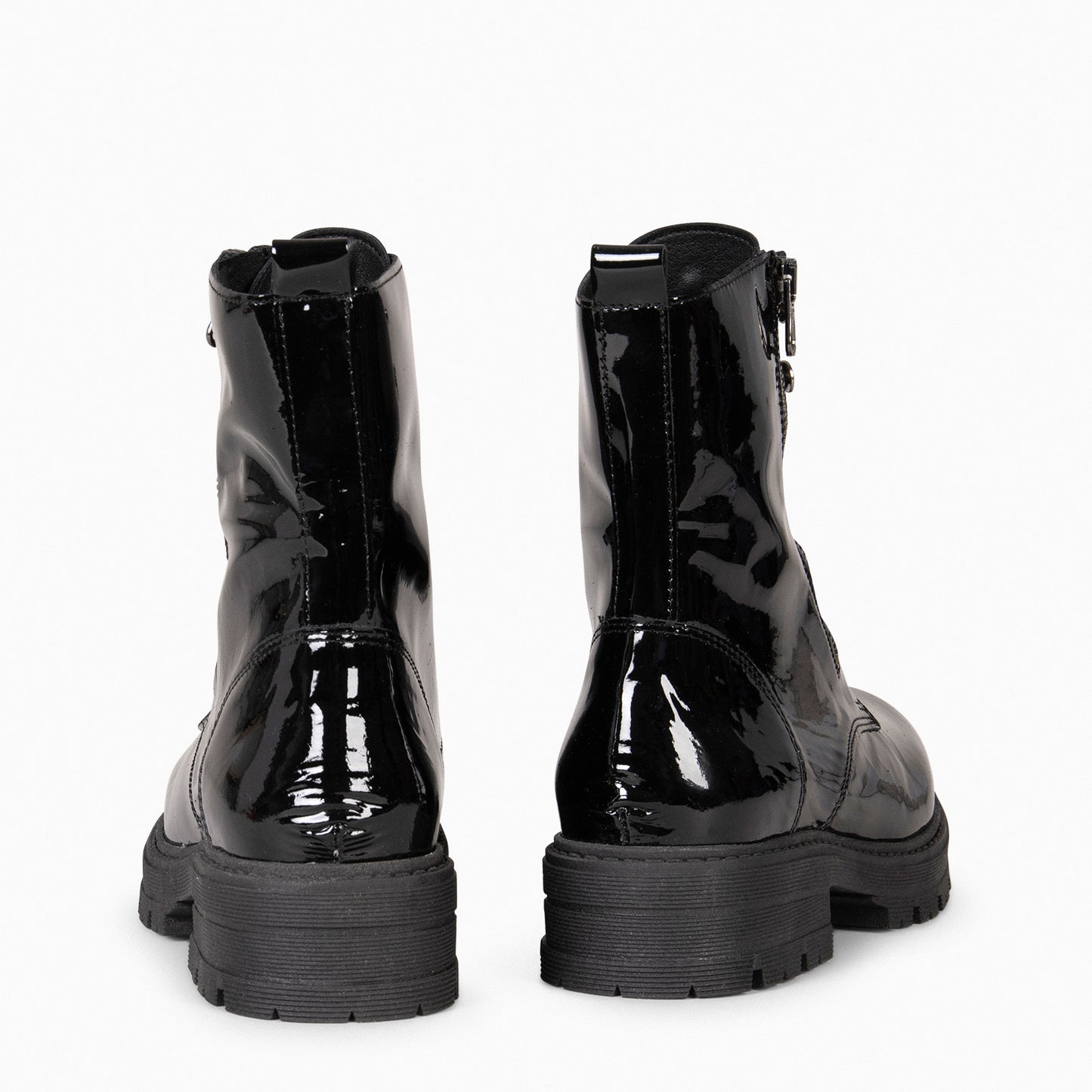 MILITAR – Botas militares de mujer NEGRO CHAROL