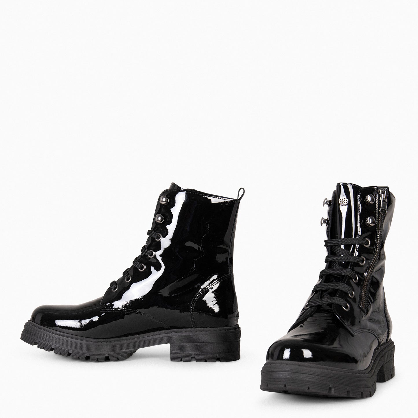 MILITAR – Botas militares de mujer NEGRO CHAROL