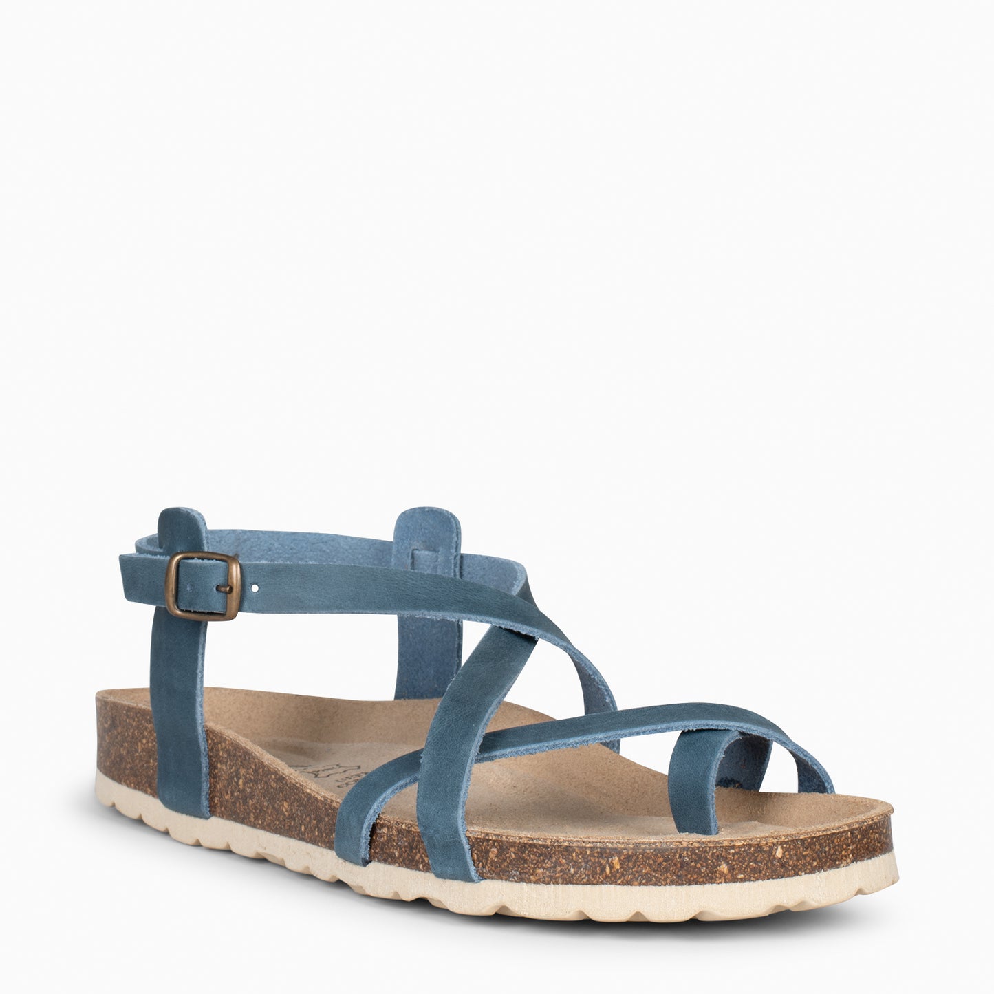 BOHEMIAN – Sandales BIO avec bracelet à bout BLEU 