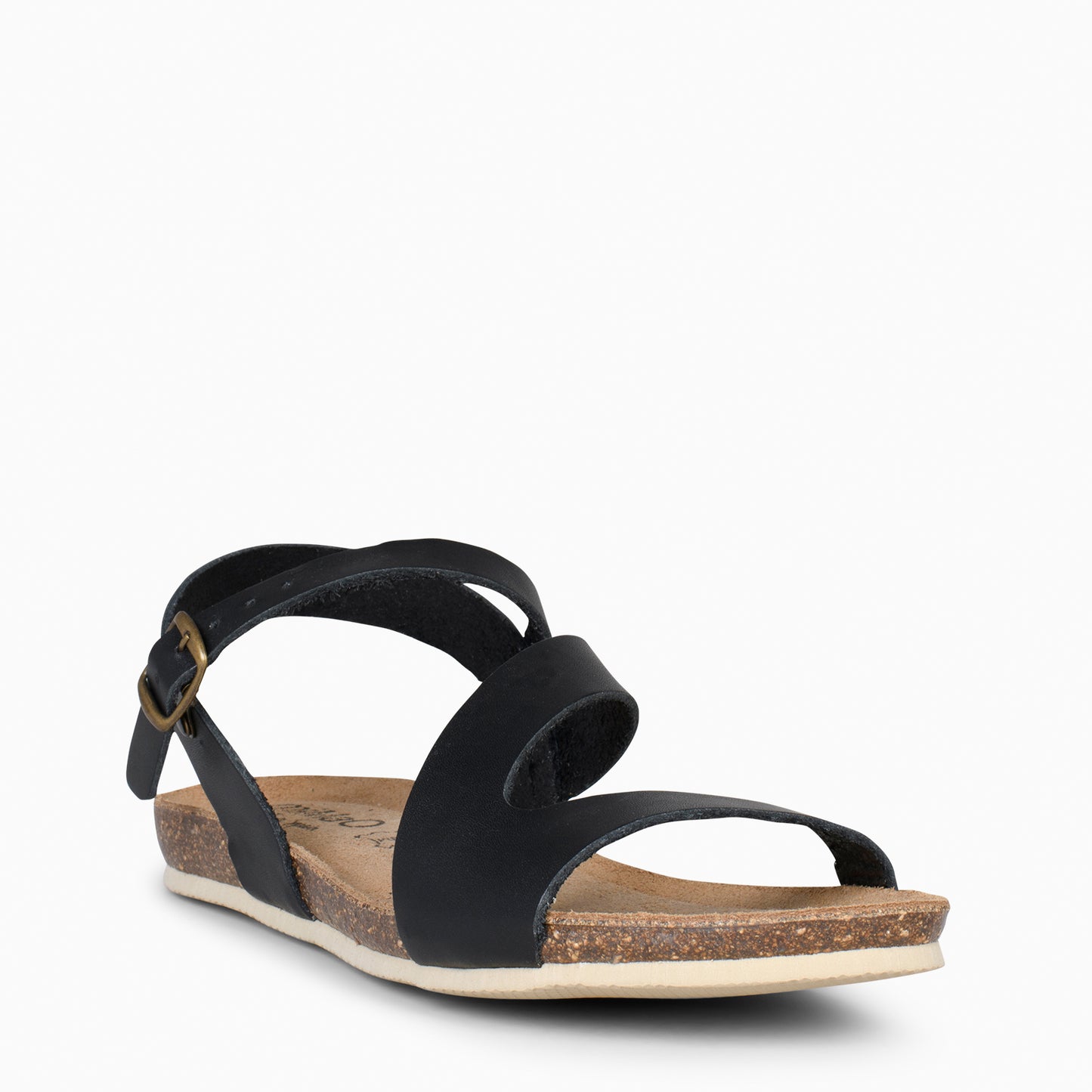 LIS – Sandalias BIO de piel de vaquetilla NEGRO