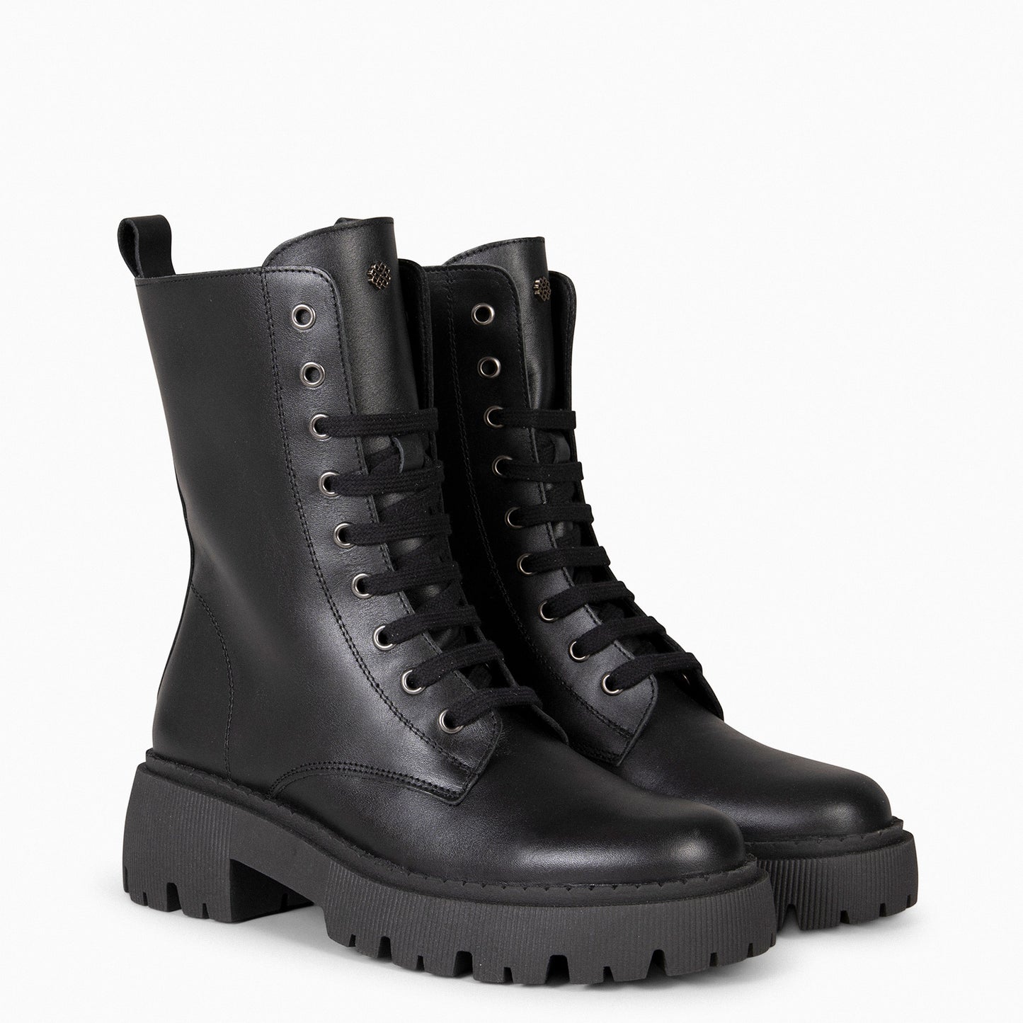 HALEN - Botas militares plataforma track NEGRO