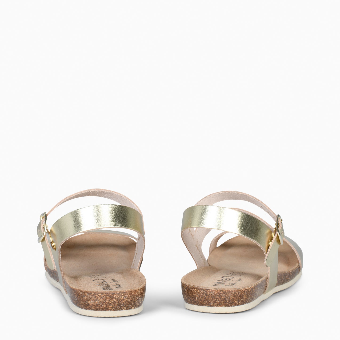 LIS – Sandalias BIO de piel de Vaquetilla PLATINO