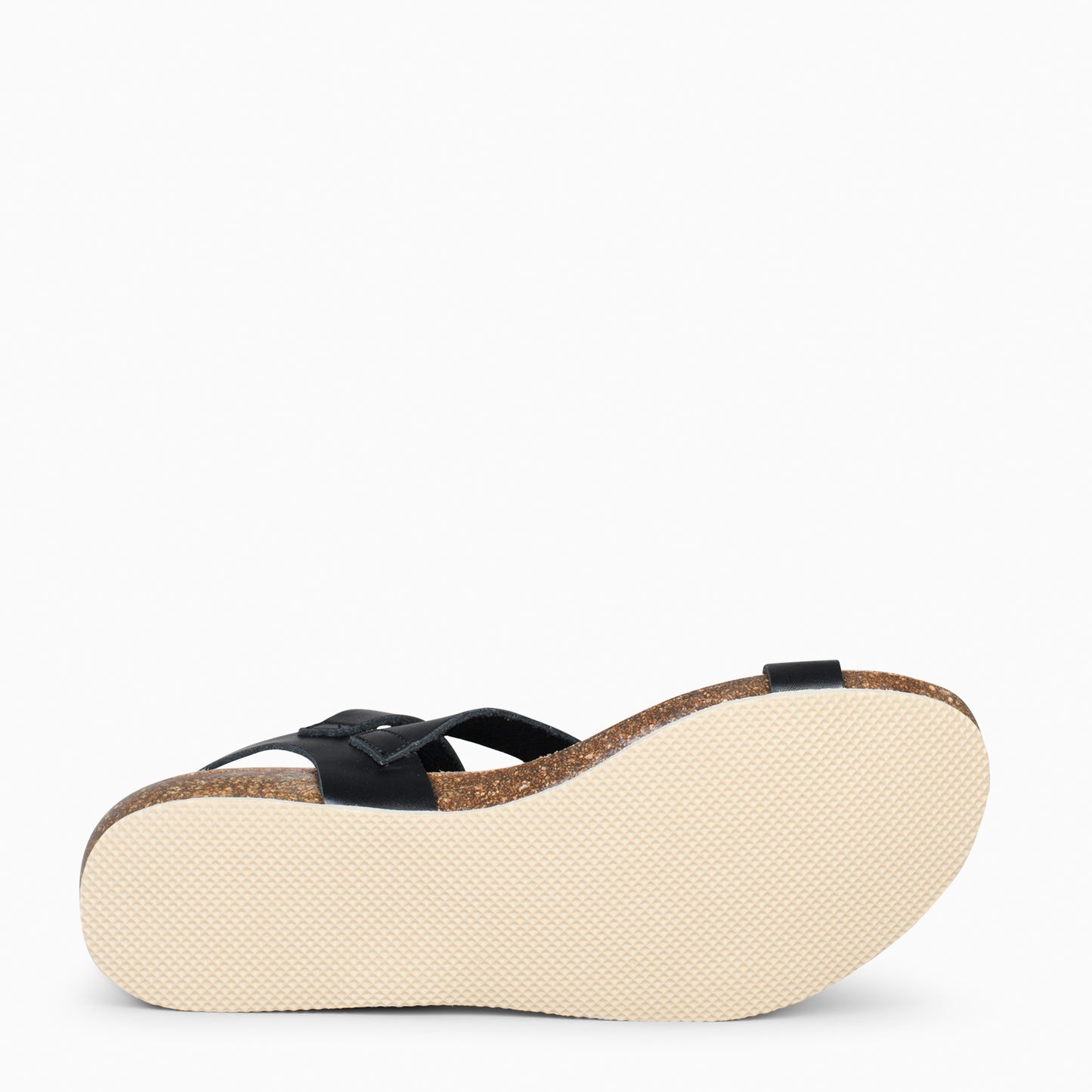 LIS – Sandalias BIO de piel de vaquetilla NEGRO