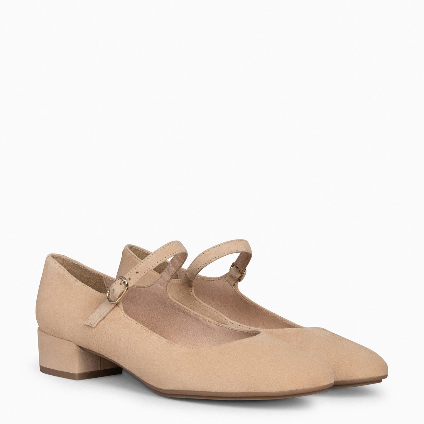 NORA - Mary Janes com salto baixo CAMEL