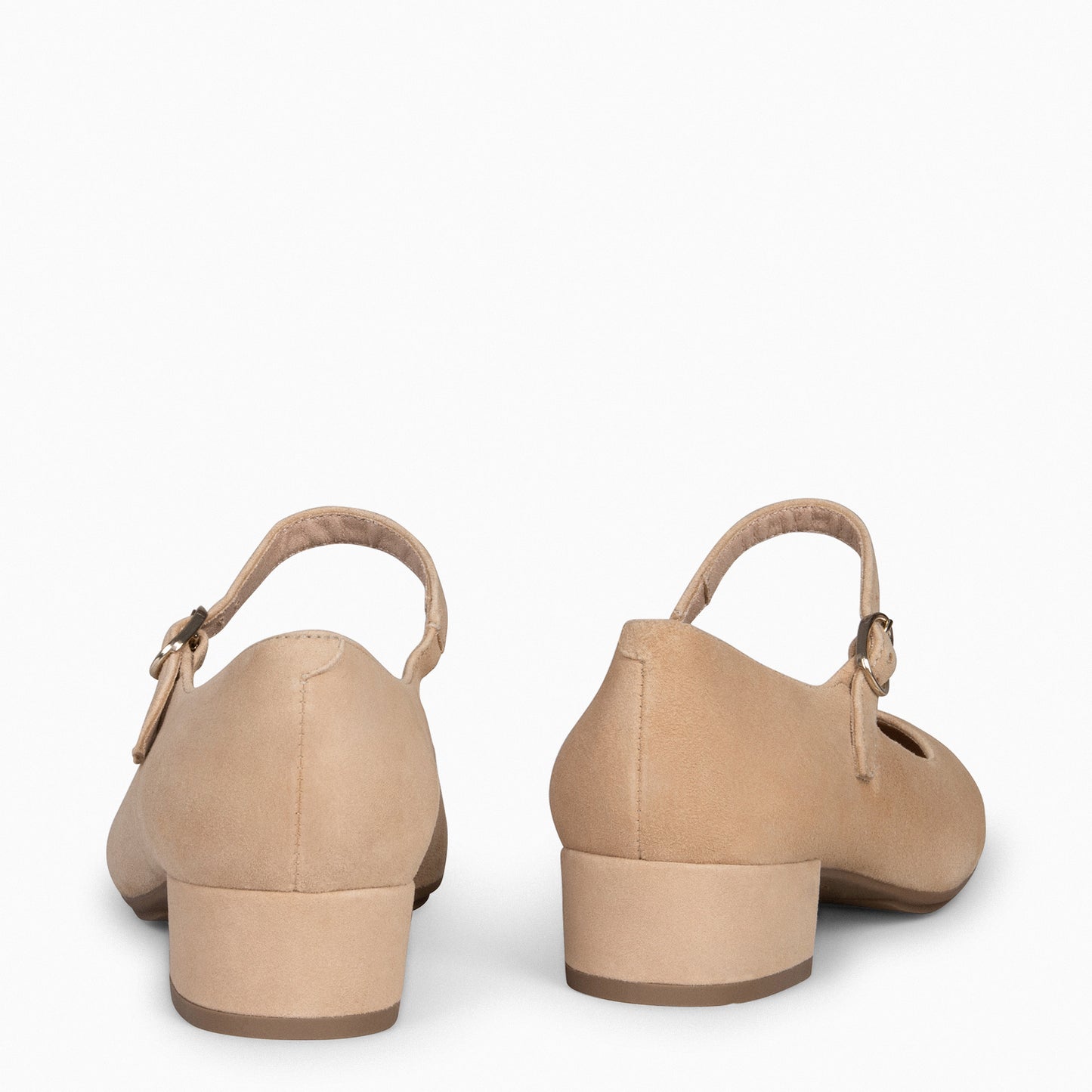 NORA - Mary Janes com salto baixo CAMEL