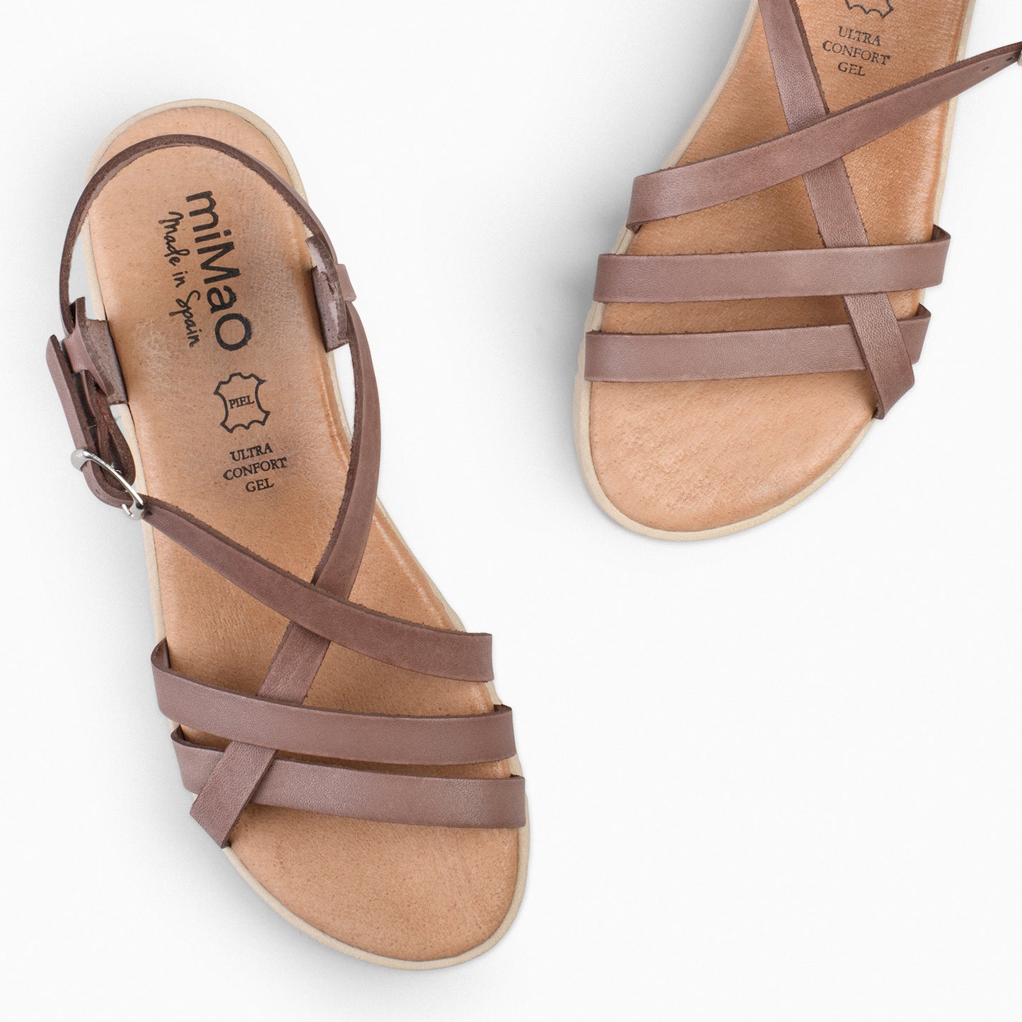 SPIRIT – Sandalias cruzadas con hebilla TAUPE