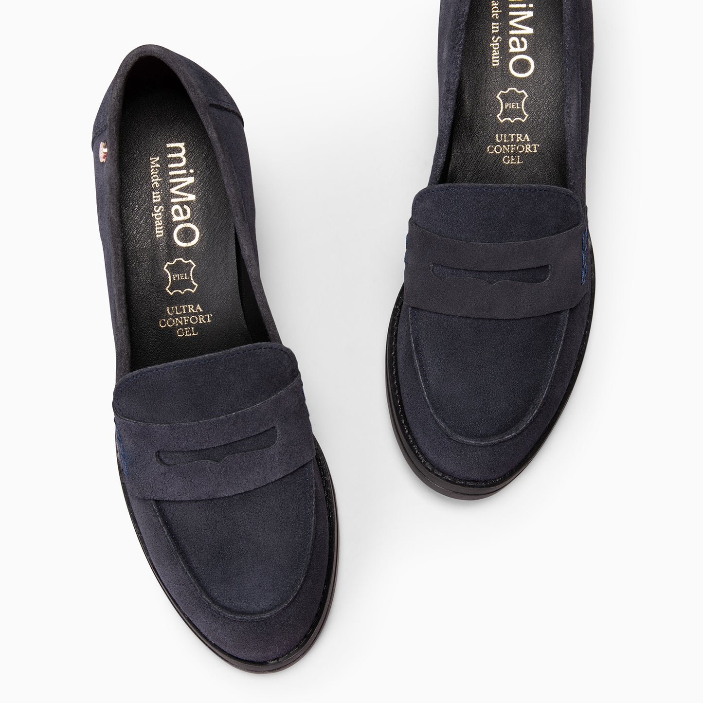 LATTÉ   -Mocasín con tacón ancho MARINO