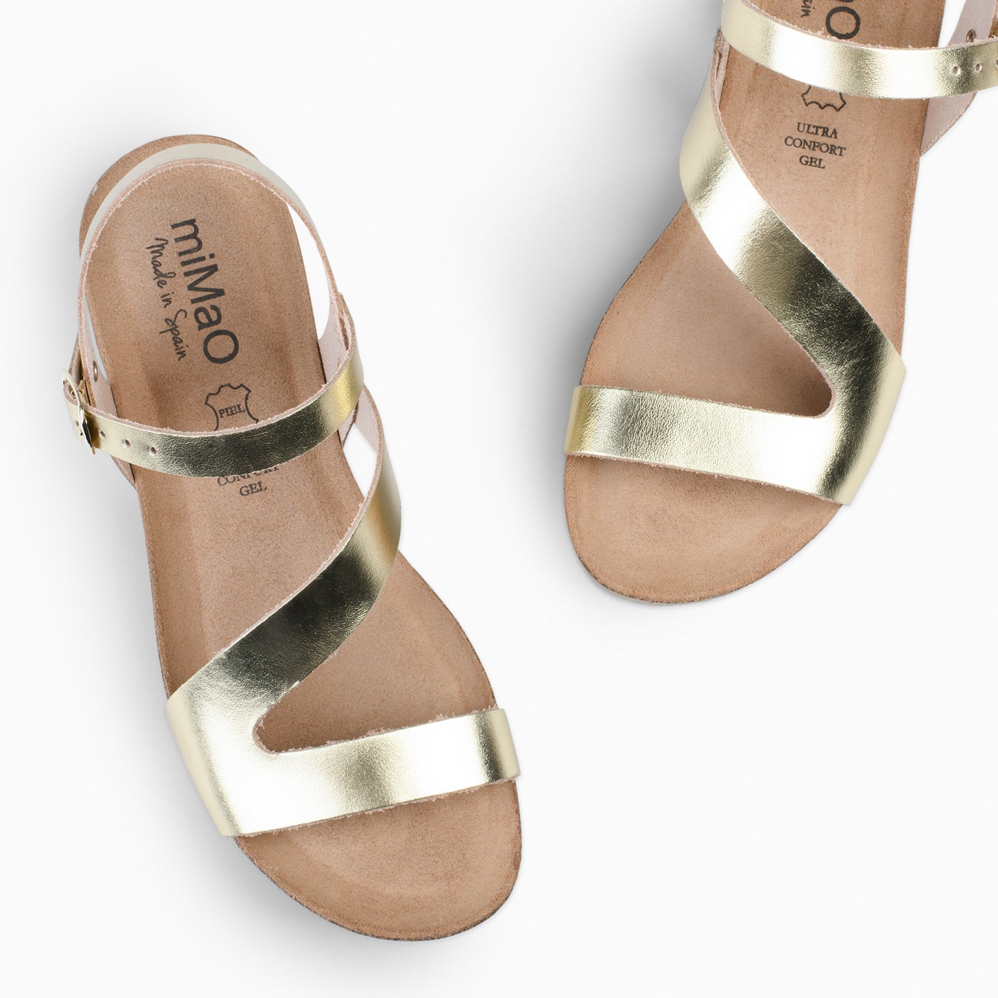 LIS – Sandalias BIO de piel de Vaquetilla PLATINO