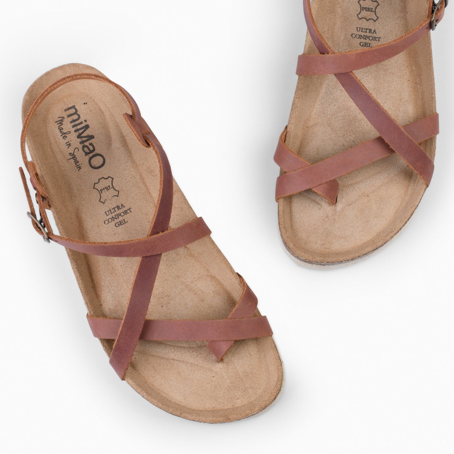 BOHEMIAN – Sandalias BIO con pulsera de dedo CAMEL