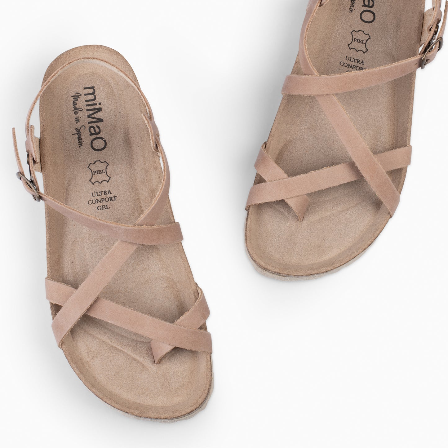 BOHEMIAN – Sandalias BIO con pulsera de dedo TAUPE