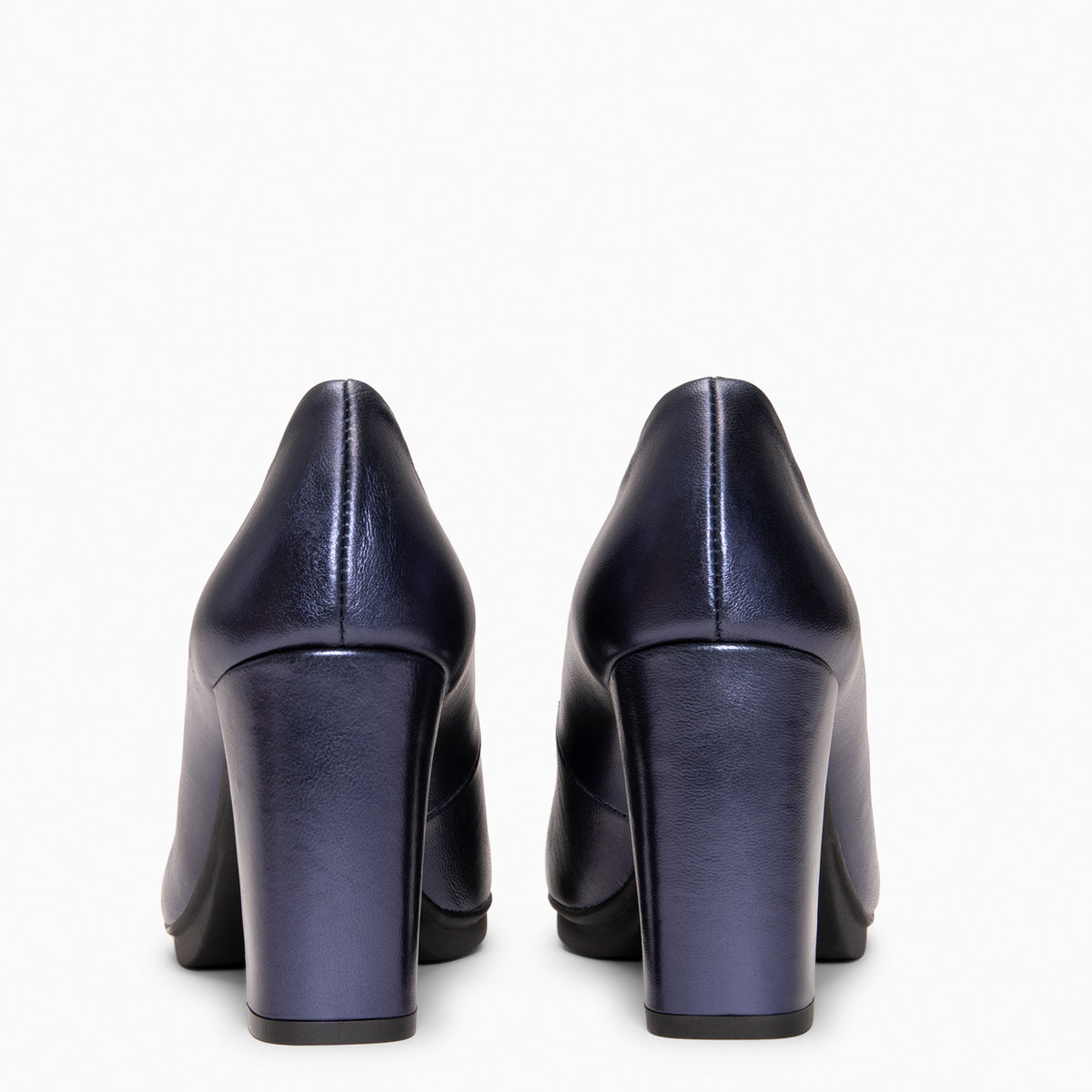 URBAN SPLASH – Zapato de tacón con piel metalizada MARINO