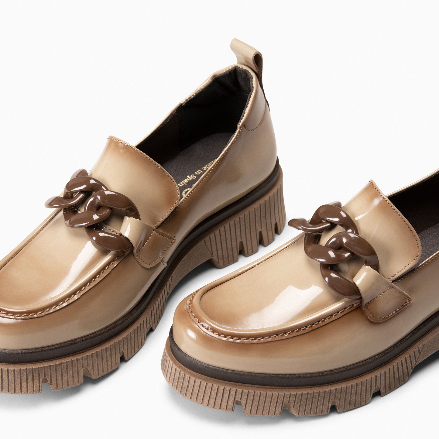 LOLA -Mocasines con suela track BEIGE